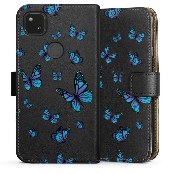 DeinDesign Handyhülle Schmetterling Muster transparent Butterfly Pattern Transparent Google Pixel 4a Hülle Handy Flip Case Wallet Cover Handytasche Leder