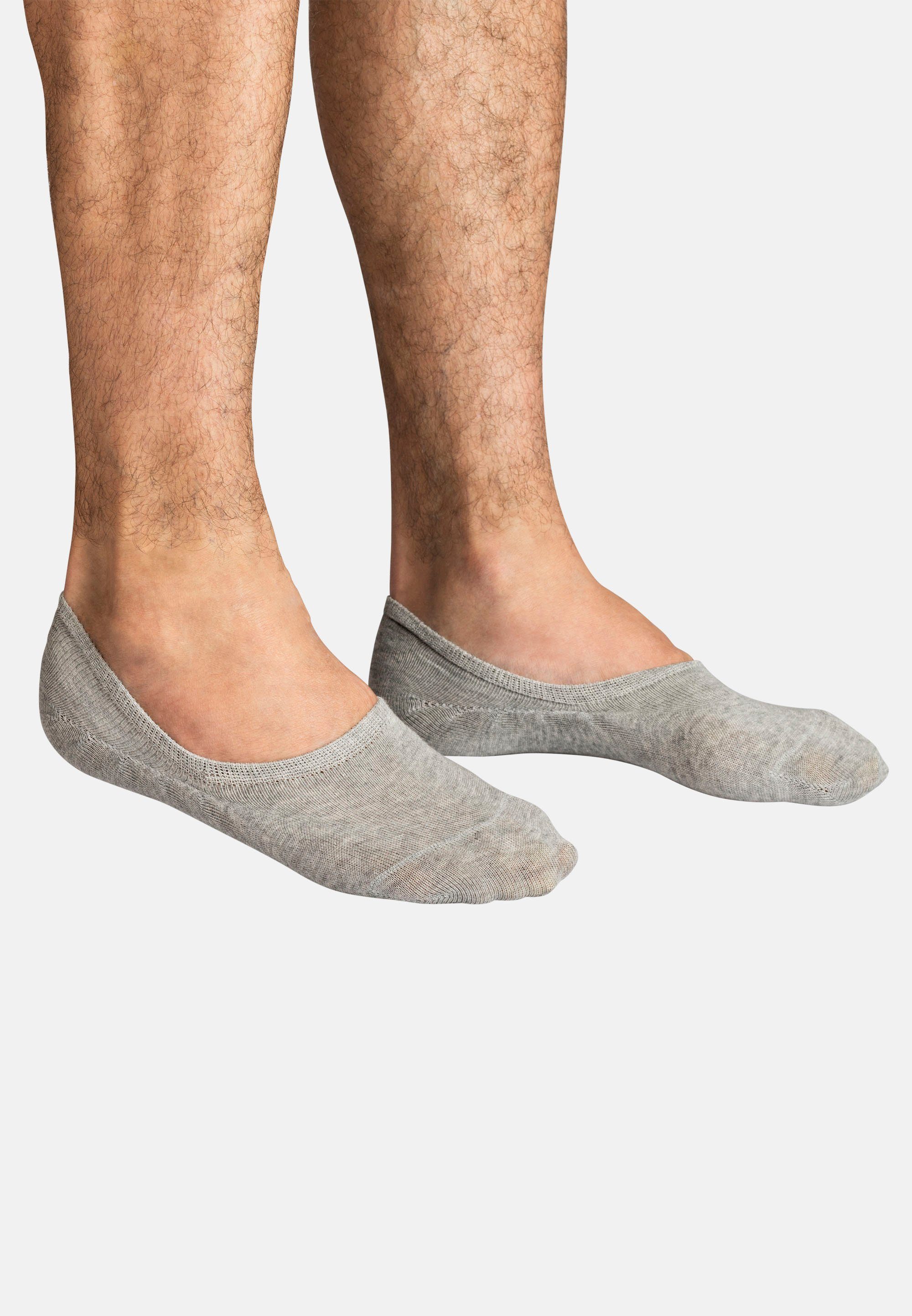 grau Füßlinge Classics mit der Socks (6-Paar) Ferse Halt festem an Invisible