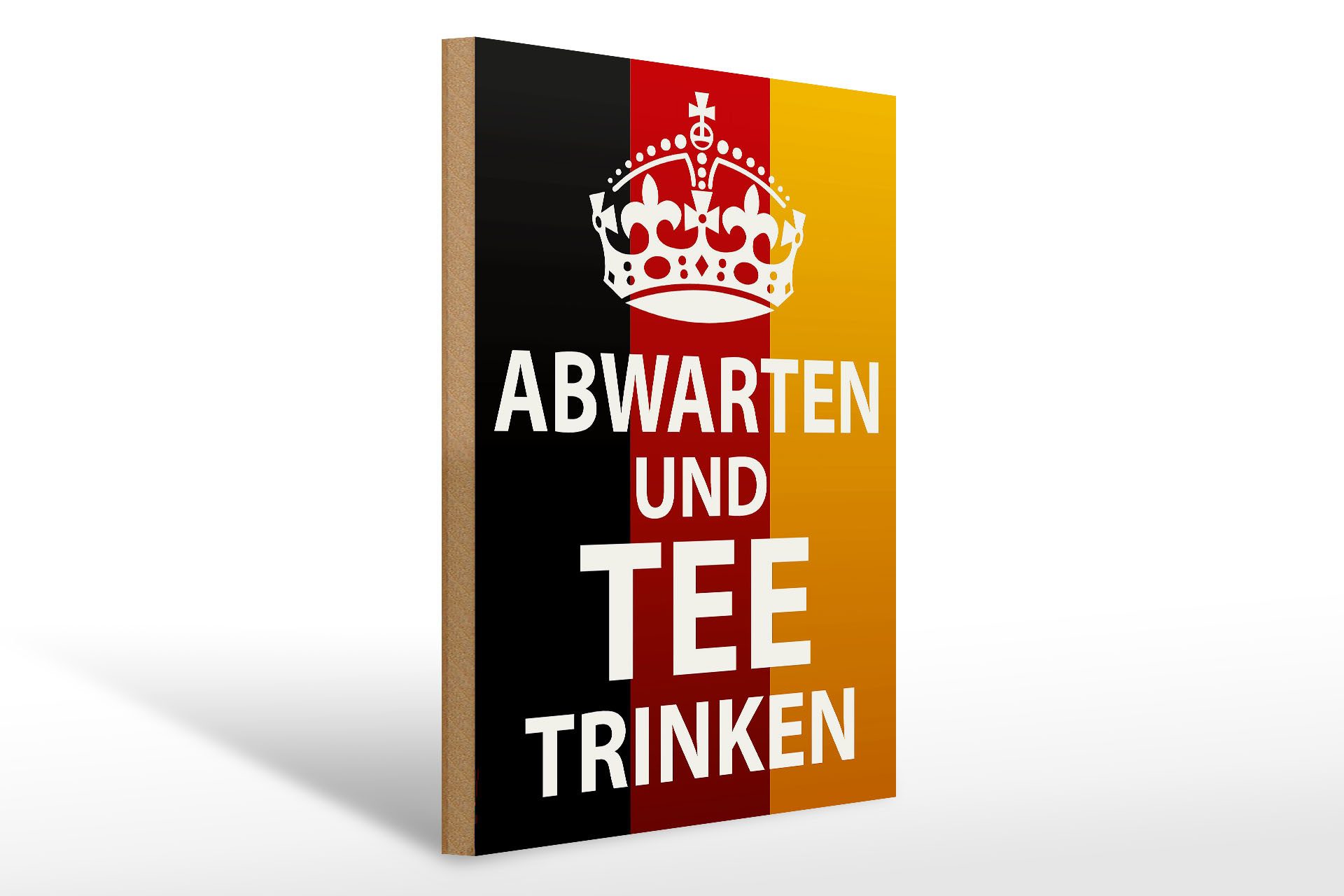 Holzbild Spruch 30x40cm Abwarten und Tee trinken
