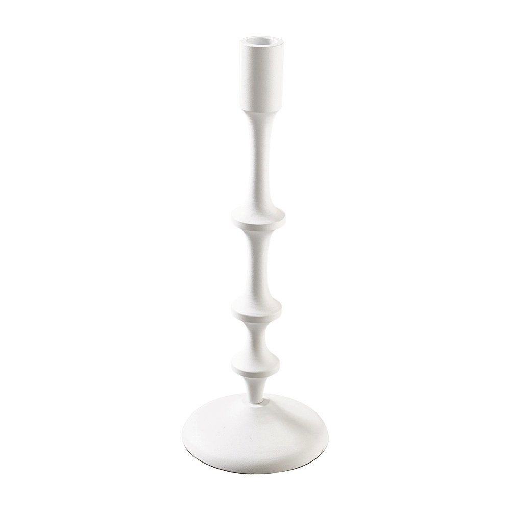 Macosa Home Standkerzenhalter, Kerzenhalter weiß Metall 43 cm modern Deko  Kerzenständer Tisch-Dekoration Kerzen-Halter Deko Kerzenleuchter  Stabkerzenhalter