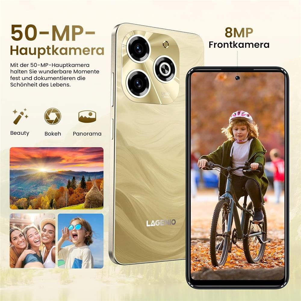 LAGENIO A11 Pro 6,7" Fingerabdruck Gesichtserkennung 50MP 5150 mAh 24/256GB Smartphone (50 MP Kamera, gute Kamera, lange Akkulaufzeit, 120 Hz Display, Handy ohne Vertrag)