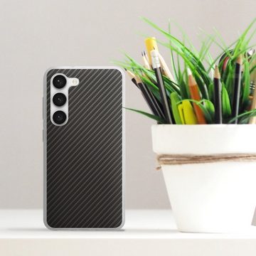 DeinDesign Handyhülle Metallic Look Muster Carbon Carbon, Samsung Galaxy S23 Silikon Hülle Bumper Case Handy Schutzhülle