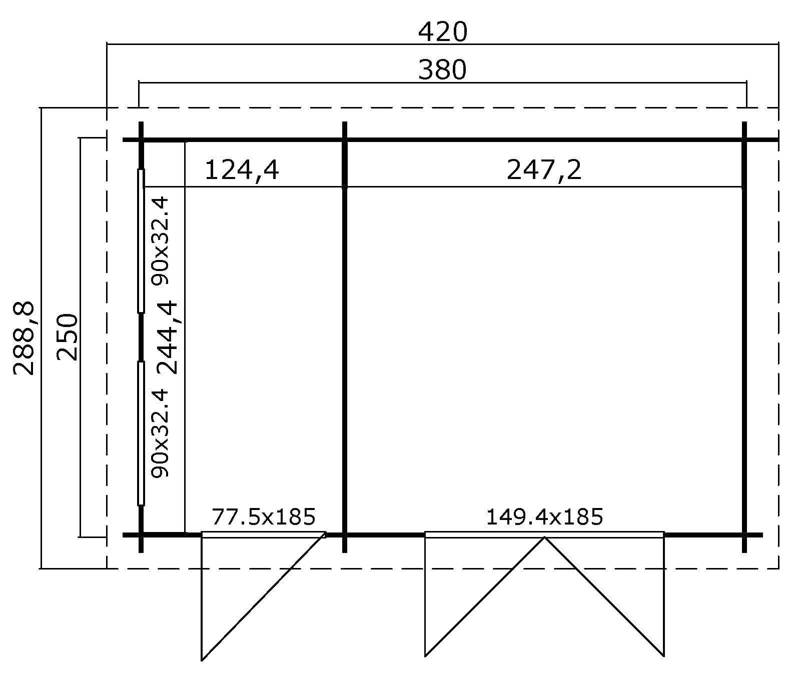 Thumbnail - LASITA MAJA Gartenhaus William, BxT: 420x289 cm