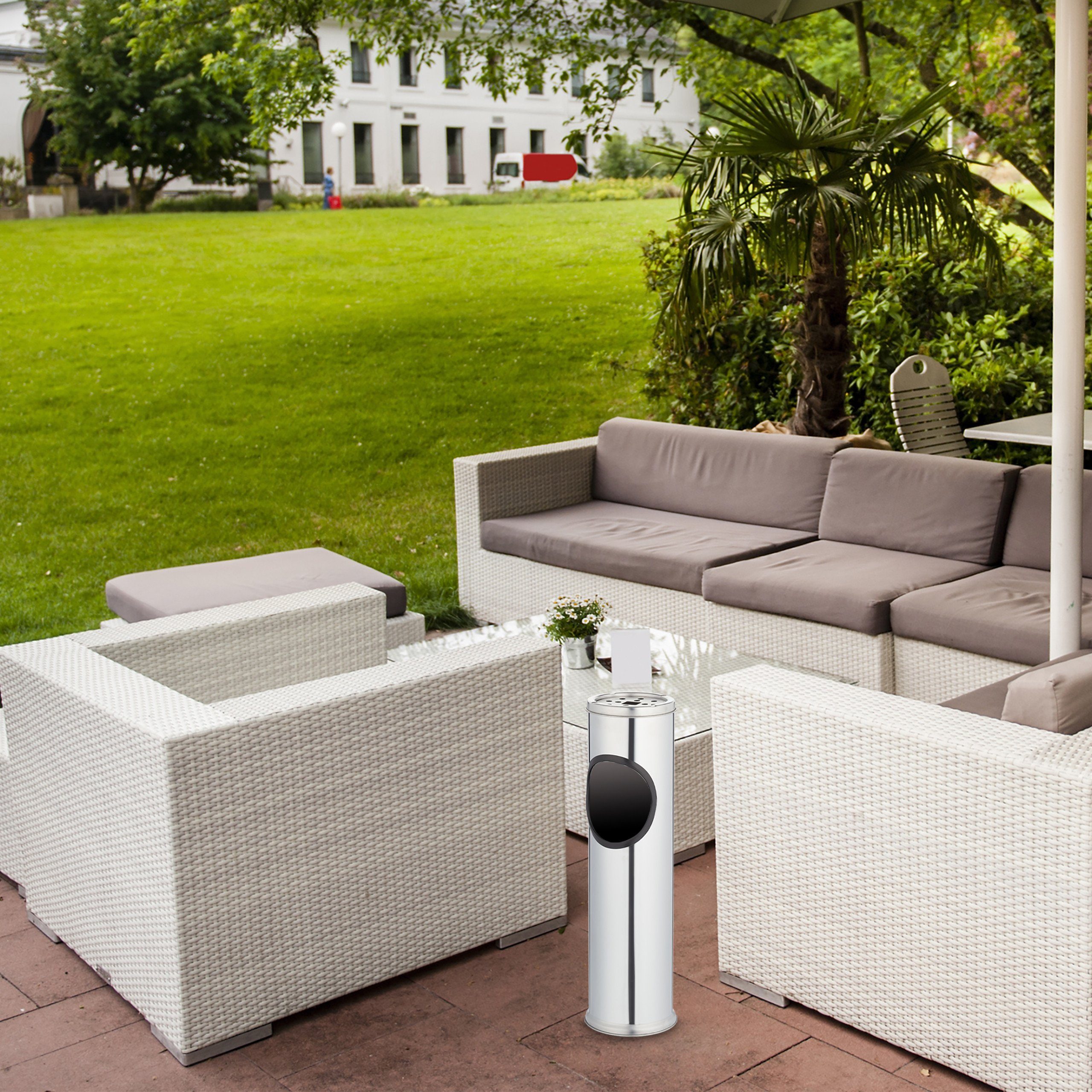 relaxdays Aschenbecher Stehaschenbecher Edelstahl