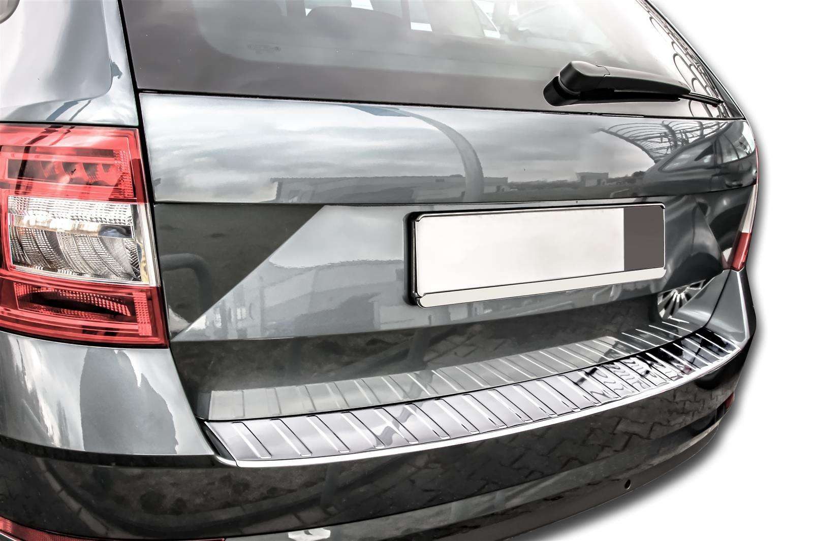 RECAMBO Ladekantenschutz für SKODA Octavia 3 Kombi FACELIFT 2017-2020 Stoßstangenschutz, V2A rostfrei, Exklusive Optik, praktischer Schutz & perfekte Passform