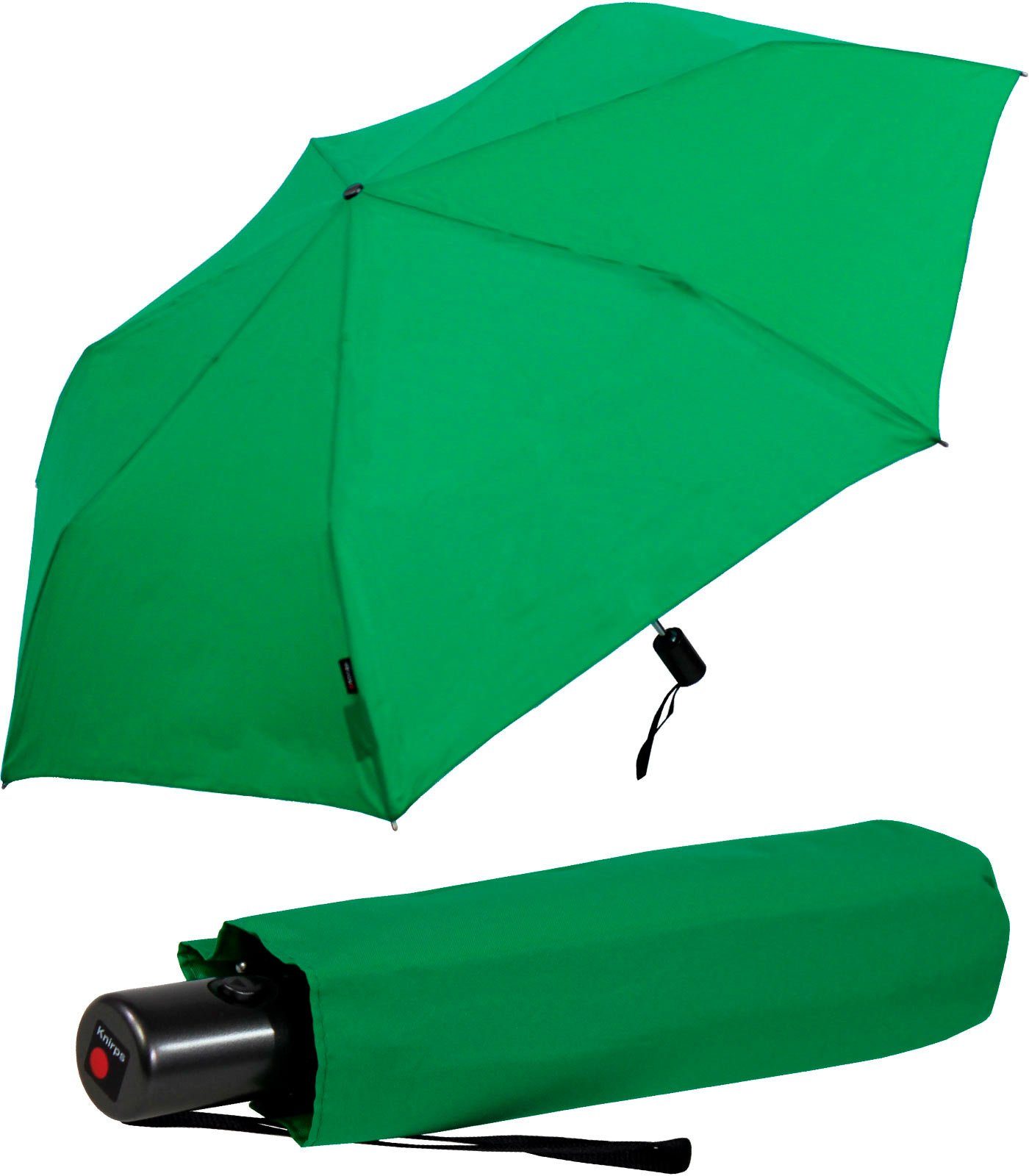 Knirps® Taschenregenschirm Slim Duomatic klein und leicht Auf-Zu Automatik, immer mit dabei, passt in jede Tasche grün