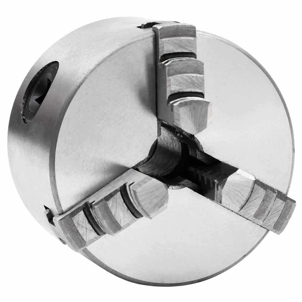 vidaXL Schraubstock 3-Backen-Drehfutter Selbstzentrierend 80 mm Stahl K11 80, 1-St.