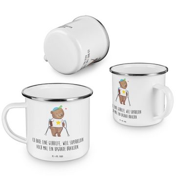 Mr. & Mrs. Panda Becher Bär Gehhilfen - Weiß - Geschenk, Trinkbecher, Emaille Trinkbecher, Ka, Emaille, Ästhetisch & langlebig