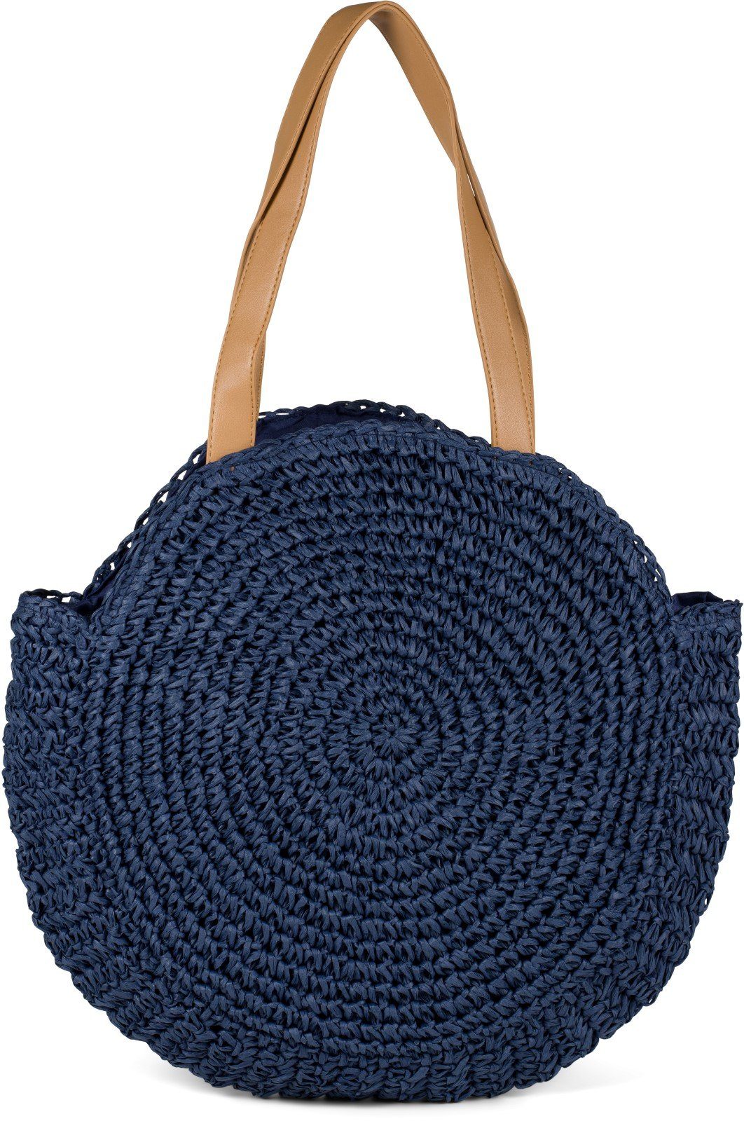 styleBREAKER Schultertasche Runde Flecht Schultertasche - Basttasche (1-tlg)