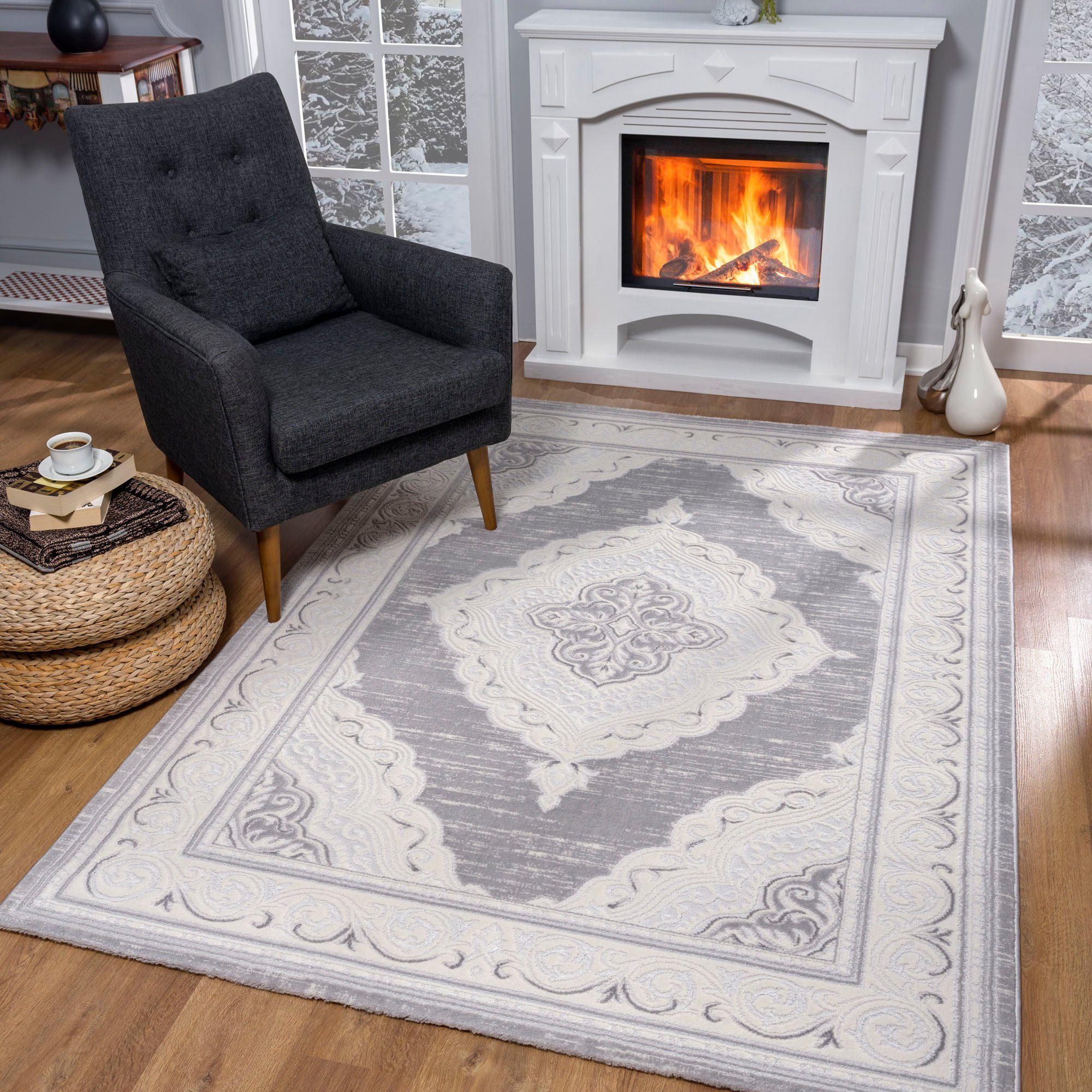 Sanat Teppich Harmony 3201, auch als Läufer, rechteckig, Höhe: 12 mm, Wohnzimmer, Kurzflor, modern, Orient, Schlafzimmer