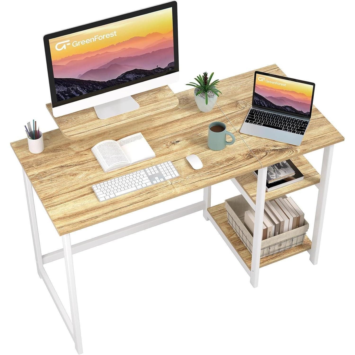 LuxusKollektion Computertisch Kleiner Schreibtisch mit Stauraum 100cm PC Monitorständer Home Office (1-St)