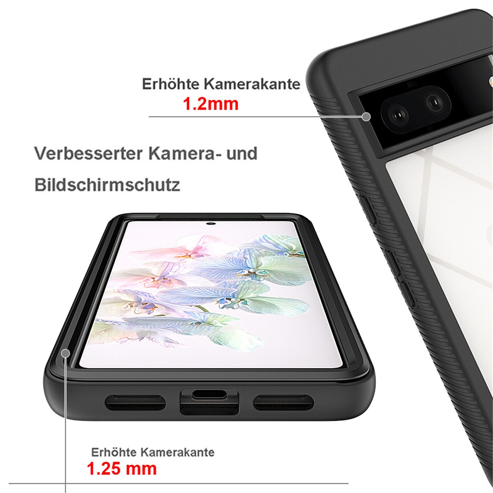 betterfon Handyhülle für Google Pixel 7 TPU Case mit 360° Rundumschutz Displayschutz, 360 Grad Hülle mit Displayschutz und Fingerprint – Bild 5 von 5