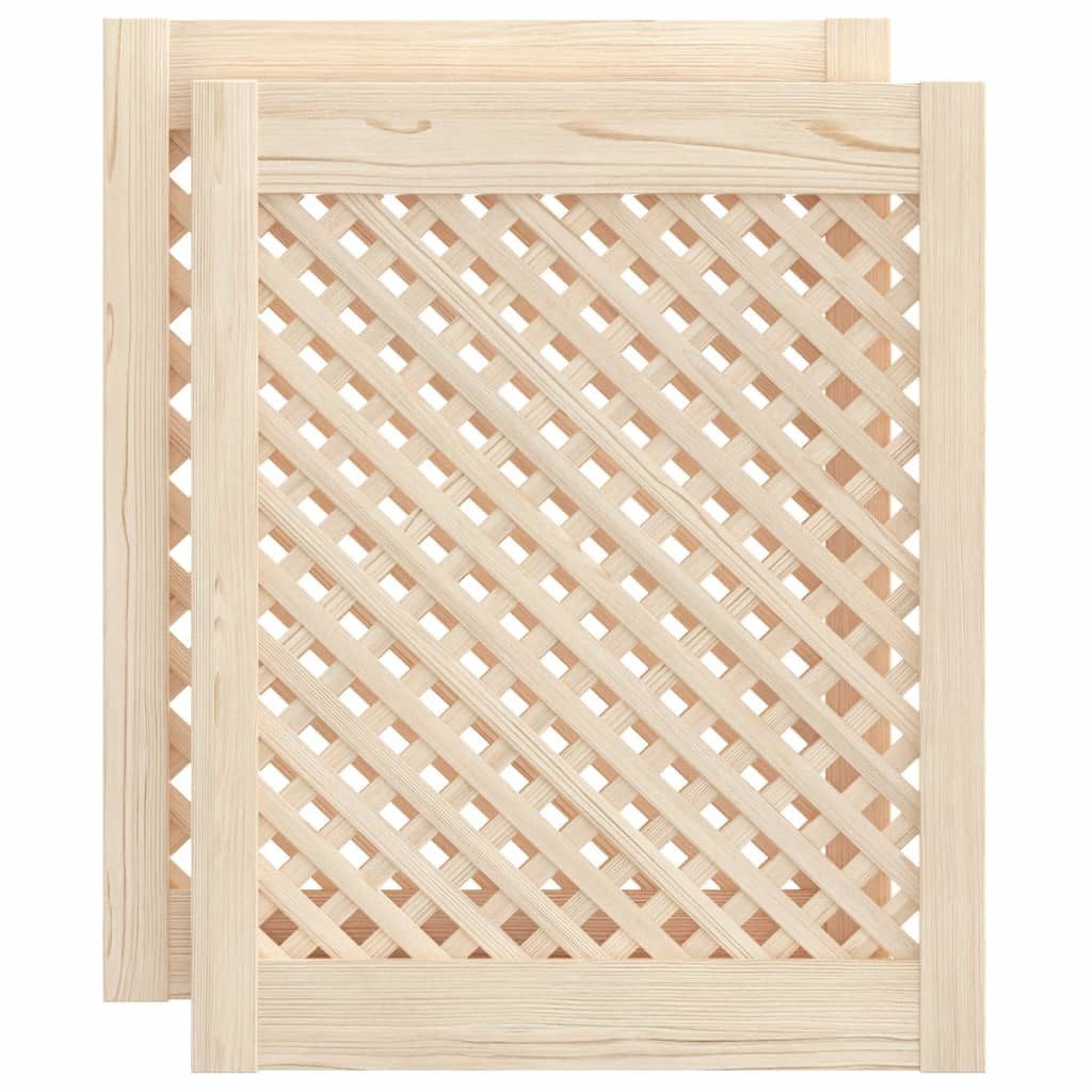 vidaXL Schranktür, Türen 2 Stk. Gitterdesign 49,5x61,5 cm Massivholz Kiefer
