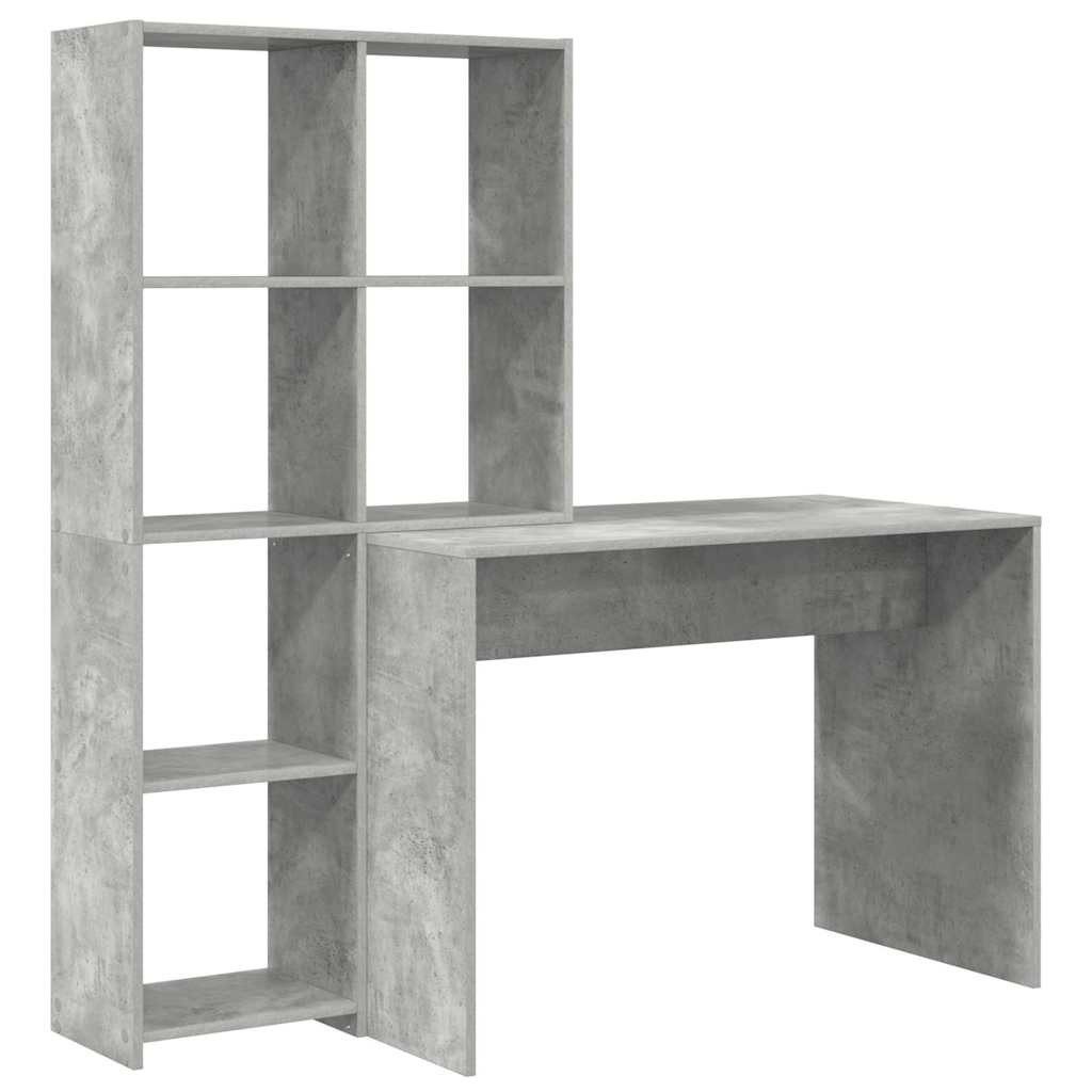 vidaXL Schreibtisch Schreibtisch Beton Grau 138,5 x 55 x 143 cm Holzwerksto günstig online kaufen
