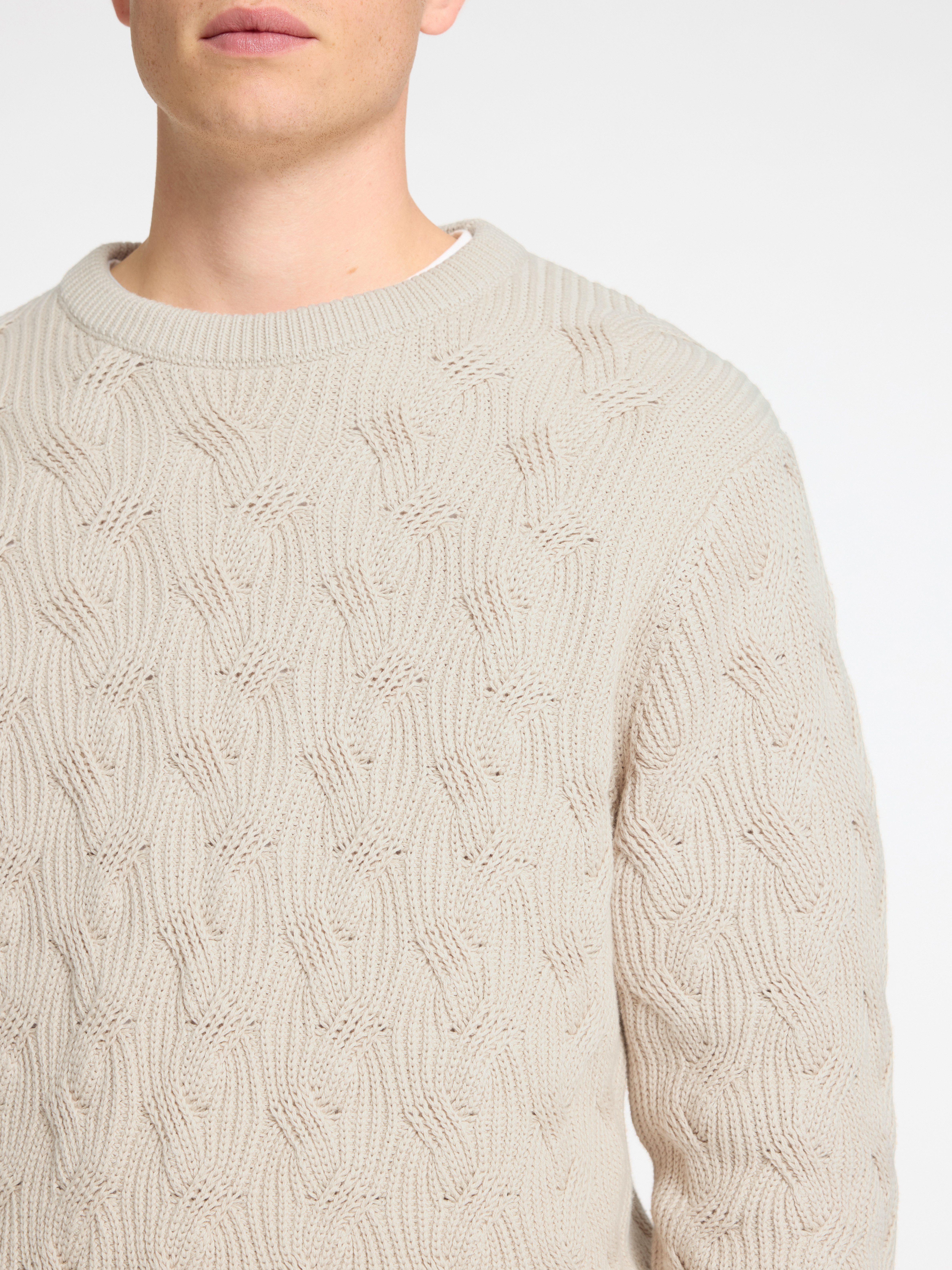 Selected Strickpullover SLHCALLIS LS KNIT CABLE CREW NECK NOOS