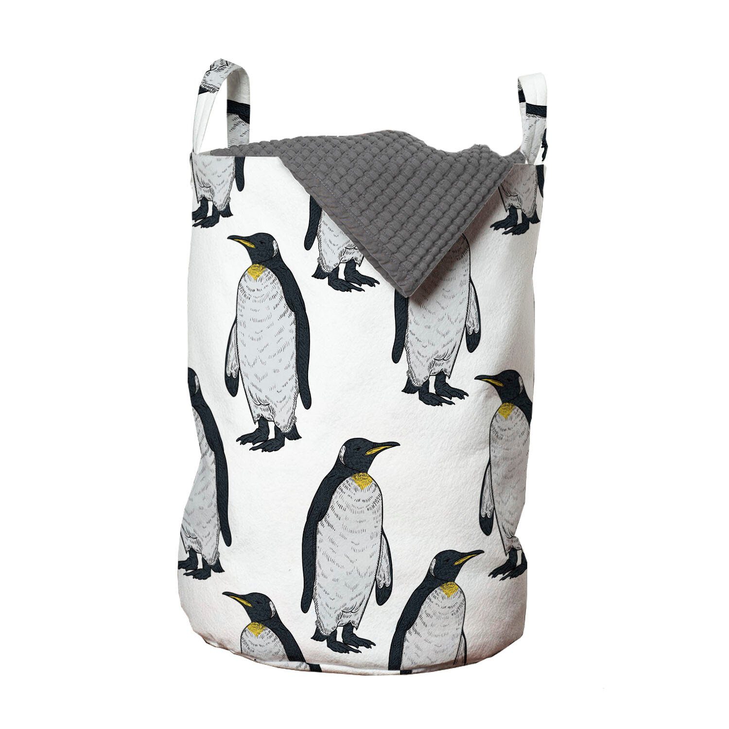 Abakuhaus Wäschesäckchen Wäschekorb mit Griffen Kordelzugverschluss Vogel Arktische Exotischer Waschsalons, Kälte für Pinguin