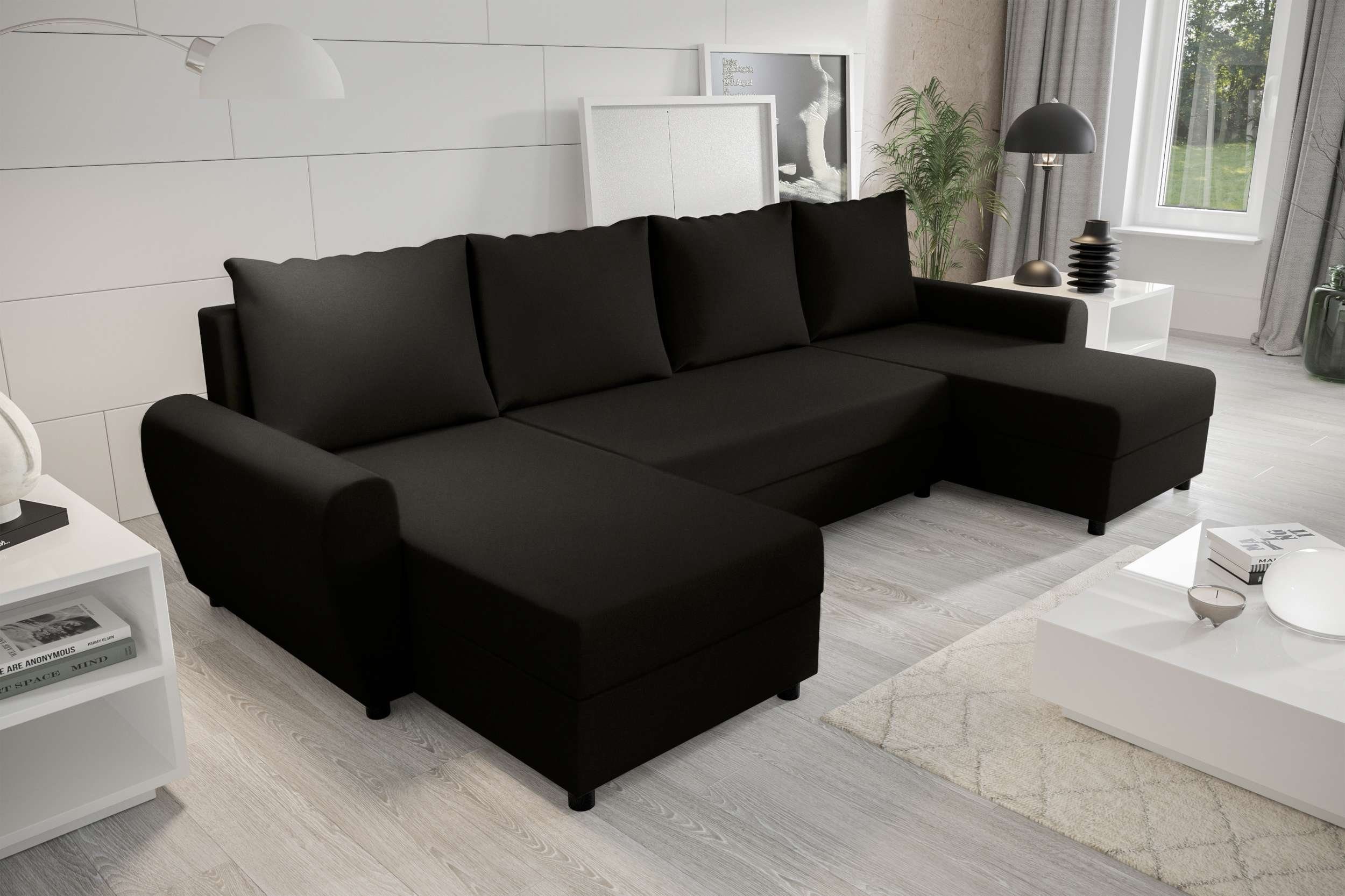 Stylefy Wohnlandschaft Arlen, U-Form, Eckcouch, mit Design Modern mit Sitzkomfort, Bettfunktion, Sofa, Bettkasten