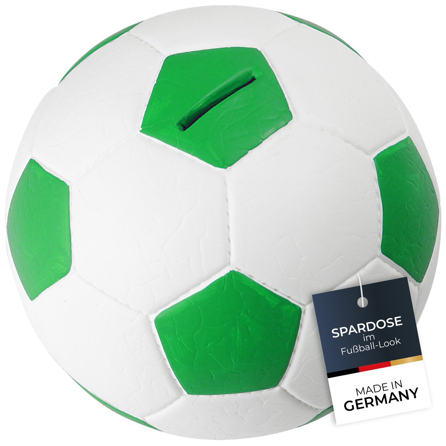 HMF Spardose 4790-06 Spardose Fußball Lederoptik, 15 cm Durchmesser, grün-w günstig online kaufen