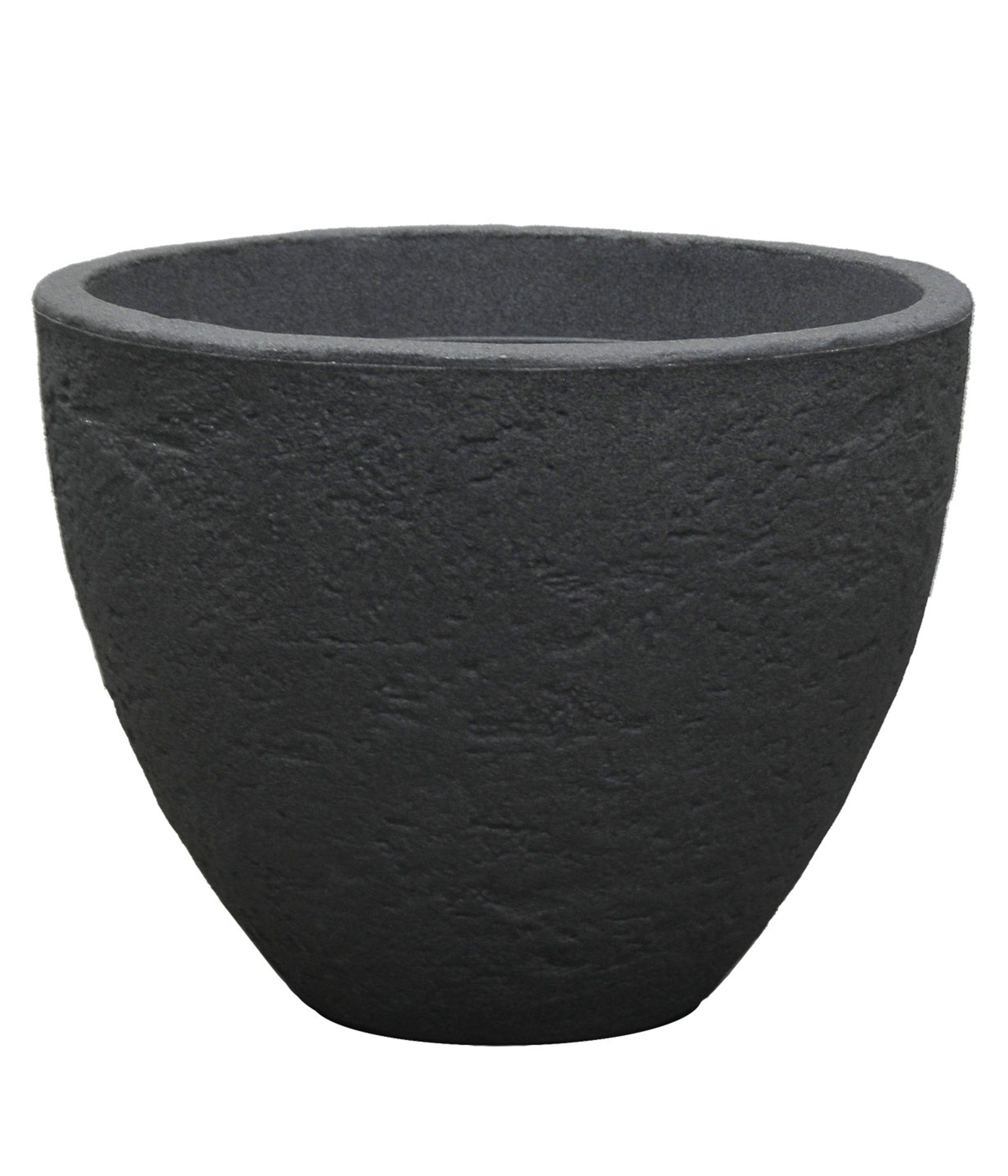 Dehner Blumentopf Pflanztopf Stone, Ø 40/50 cm, Höhe ca. 31/39 cm, robust und leicht, Blumentopf für drinnen und draußen