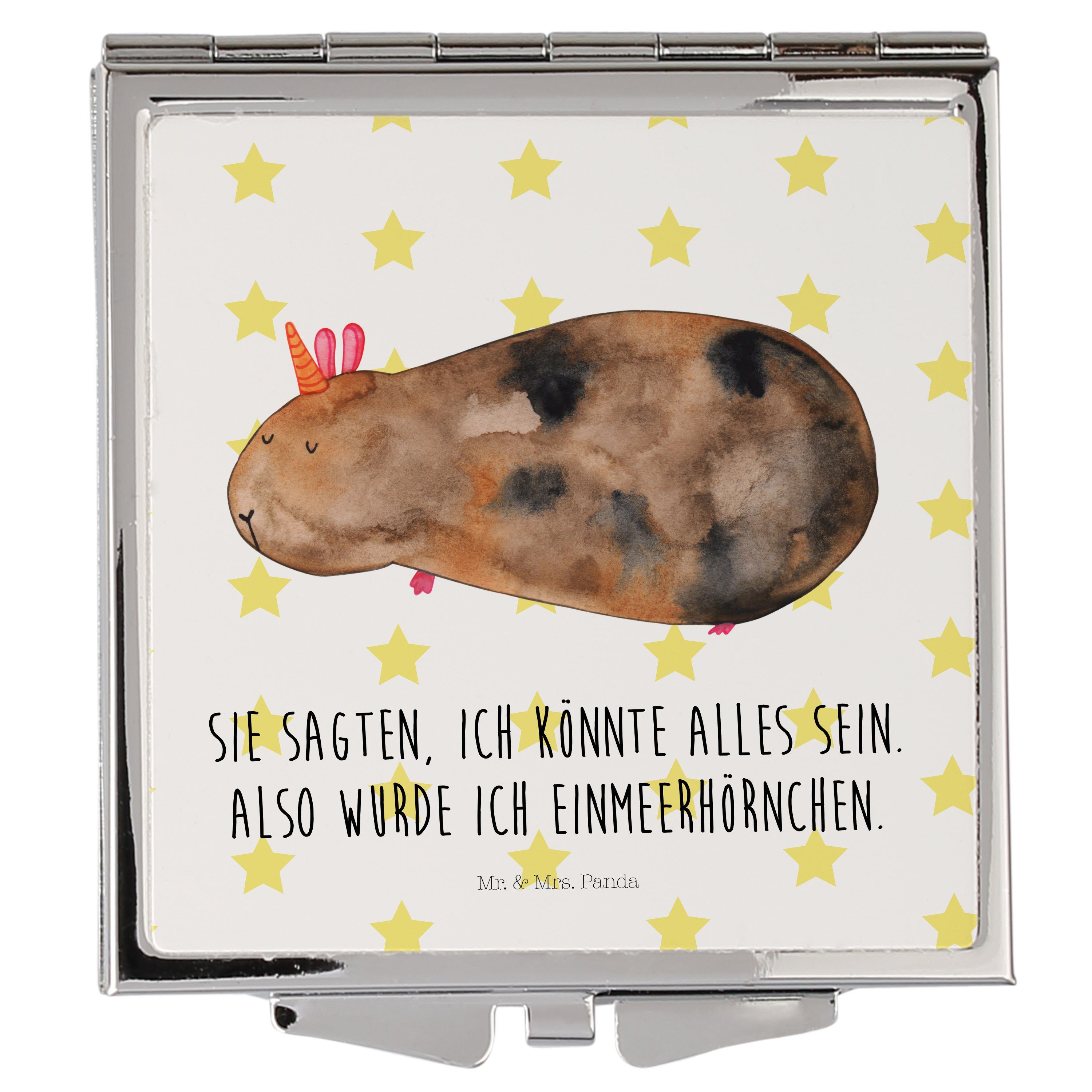 Weiß Meerschweinchen, Kosmetikspiegel Geschenk, Meerhörnchen Mr. Qu Mrs. Panda - & Pegasus, Unicorn, (1-St) -