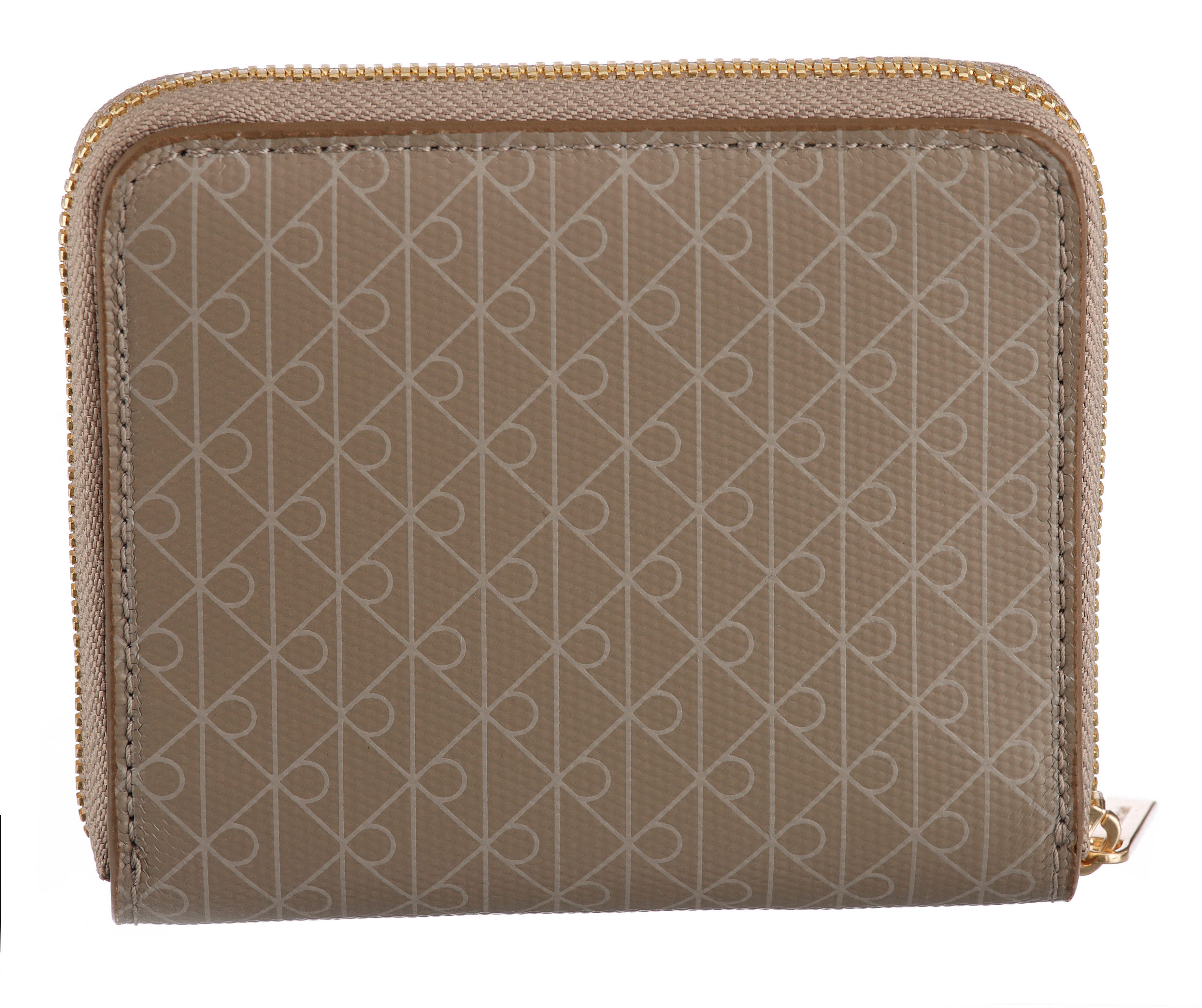 Calvin Klein Geldbörse AOP SQUARE ZIP AROUND, Geldbeutel, Damen Portemonnaie mit Monogramm-Print