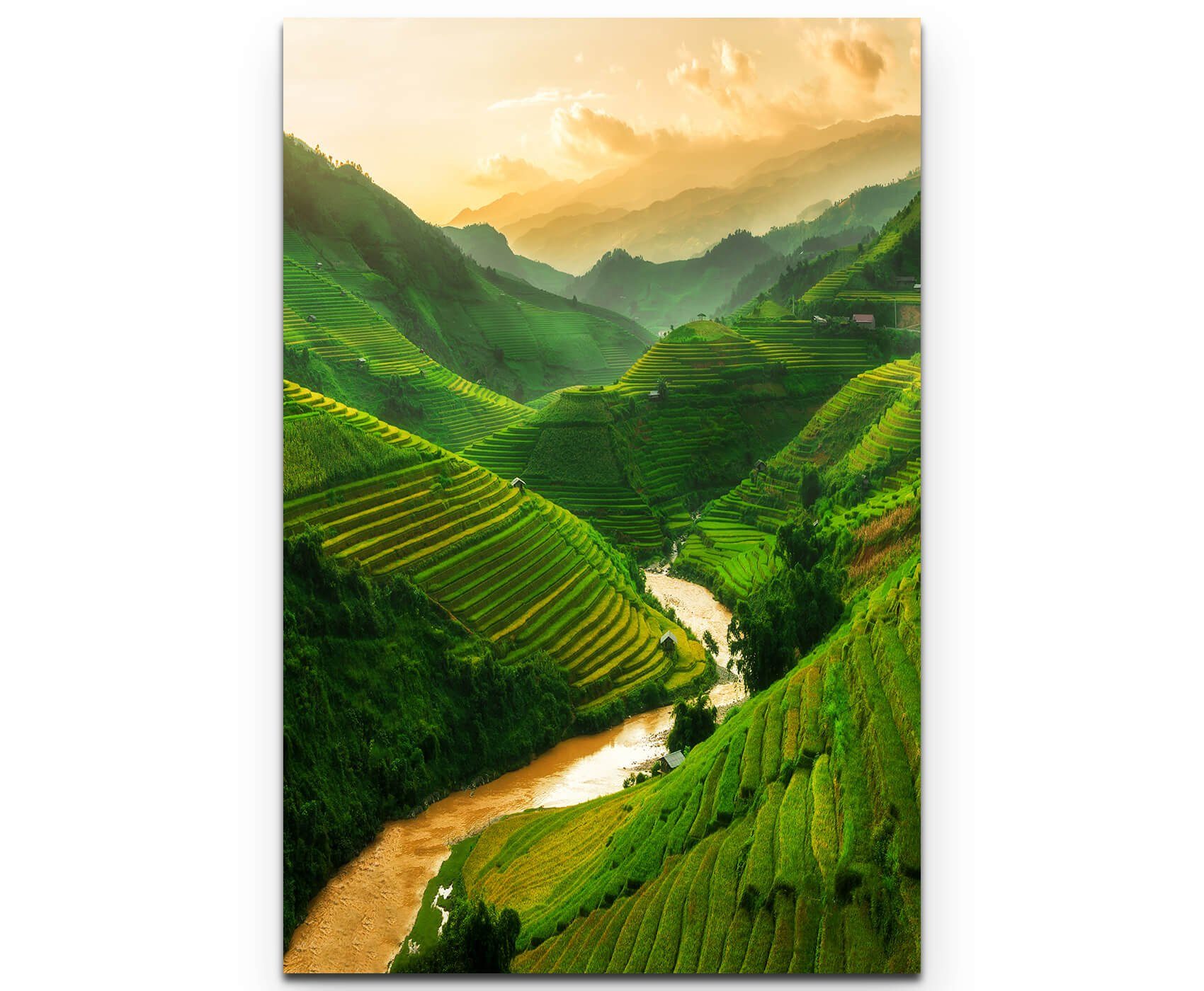 Sinus Art Leinwandbild Mu Cang Chai  Reisterrassen - Leinwandbild