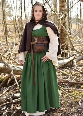 Battle Merchant Burgfräulein-Kostüm Mittelalterliches Trägerkleid / Überkleid grün "Lene", Gr. XL