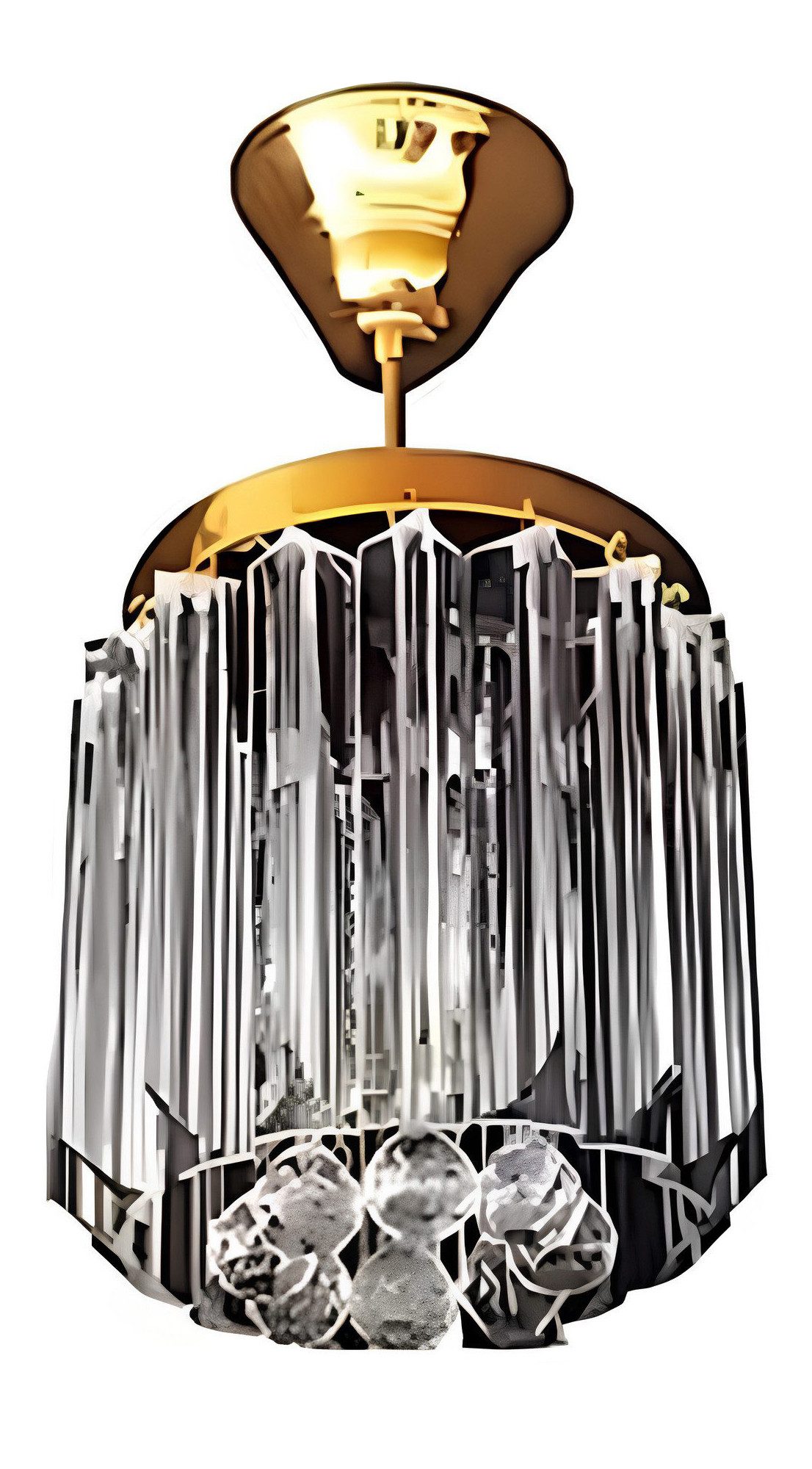 Xlmoebel Deckenleuchte Kreisförmige Deckenlampe in Gold mit Kristallakzenten, Keine Funktionen, Hergestellt in Europa