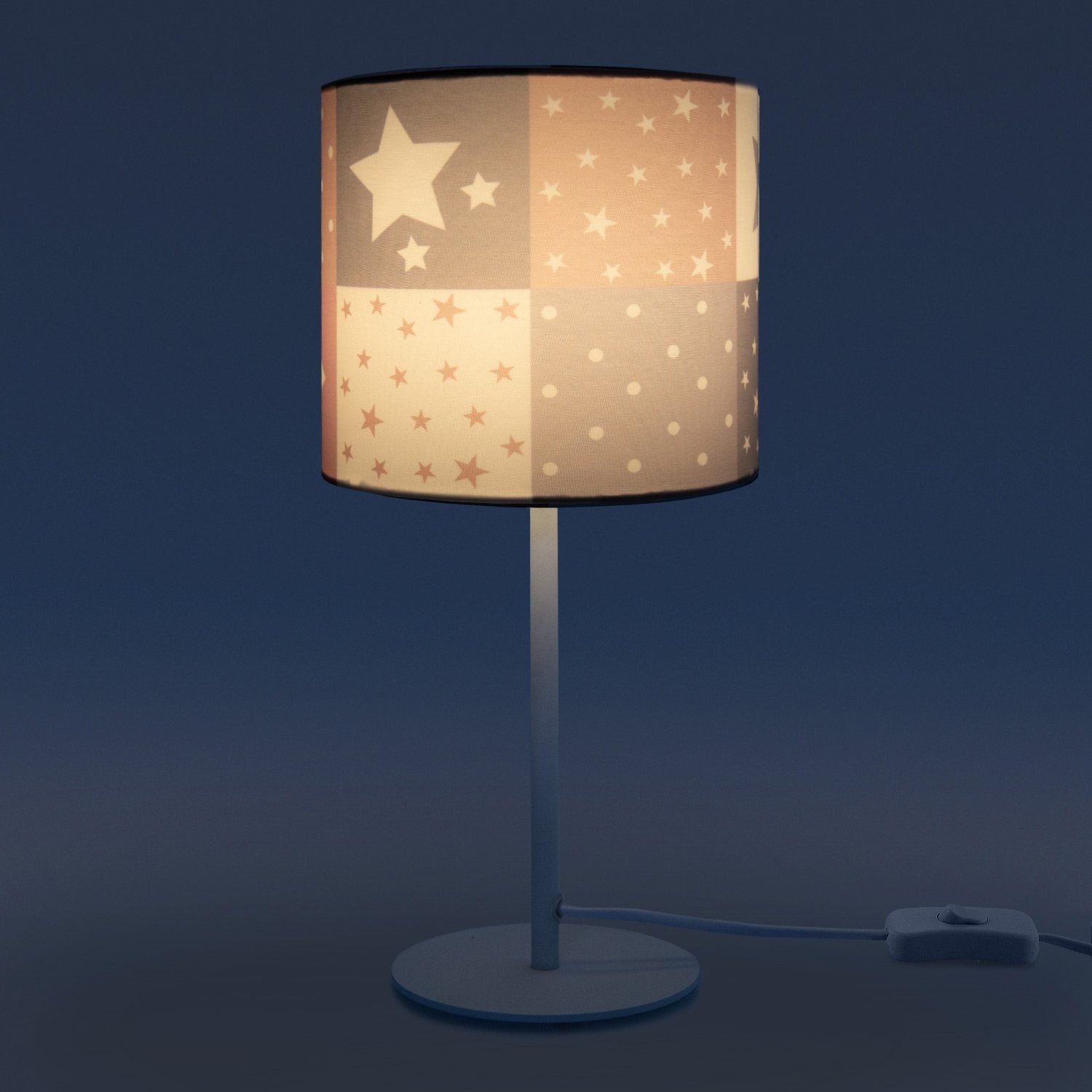 Paco Home Kinderlampe E14 Tischleuchte Sternen-Motiv, Leuchtmittel, Kinderzimmer, 345, Deko Tischleuchte LED ohne Cosmo