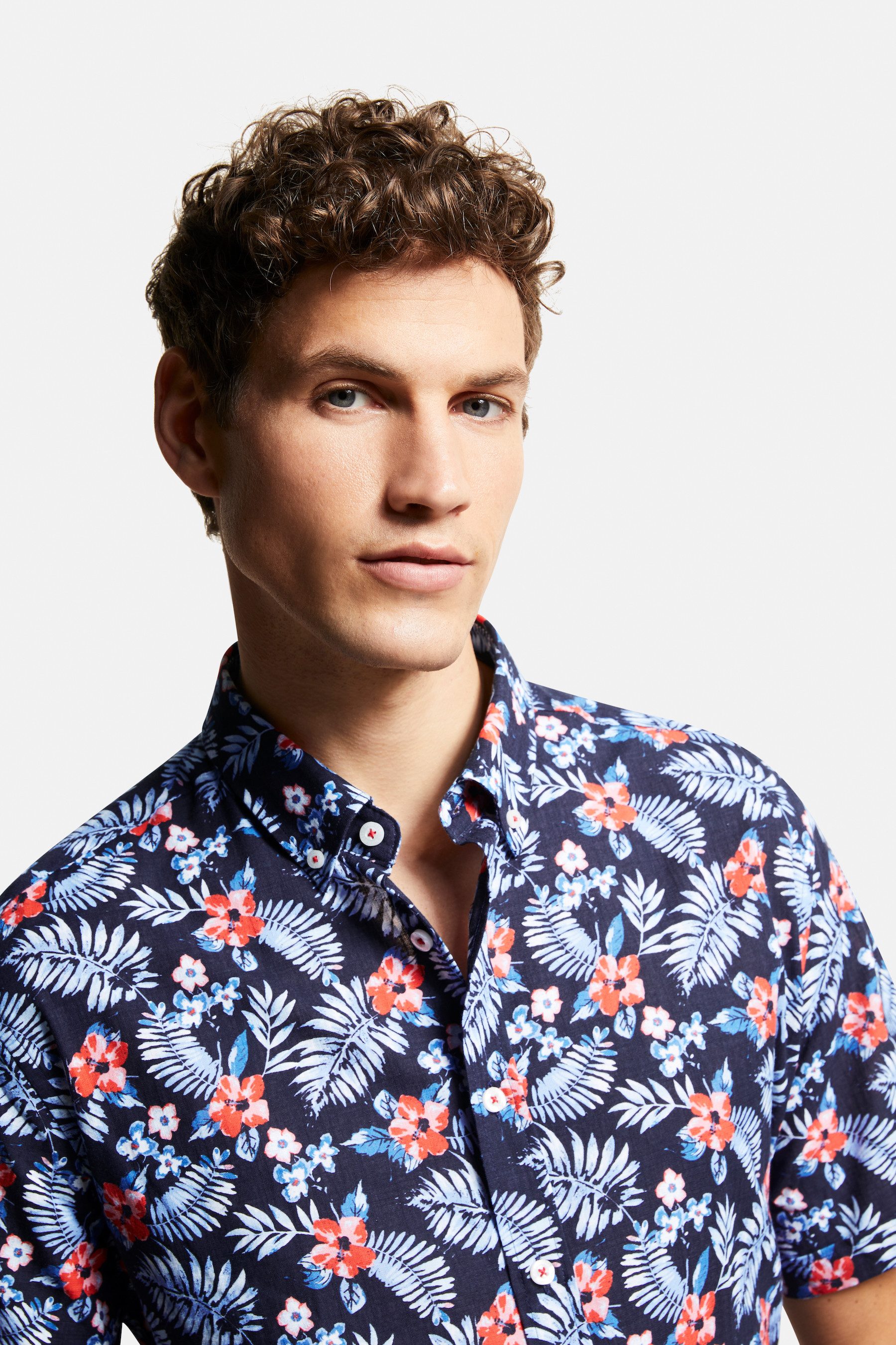 bugatti Kurzarmhemd mit Allover-Print