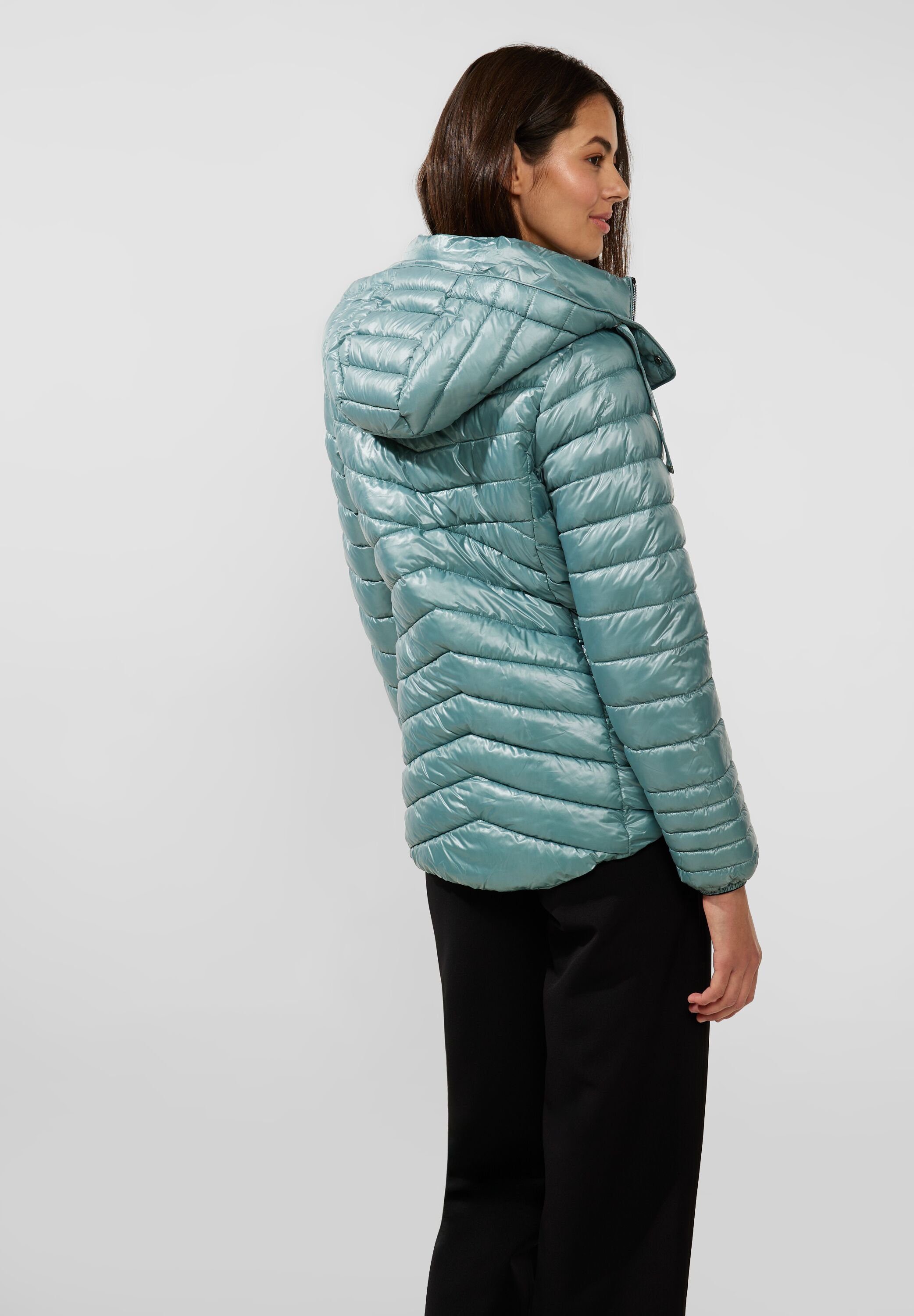 STREET ONE Outdoorjacke Kapuze Polar Steppjacke (1-St) Mi polar Kurze mint Street One Kapuze in mit