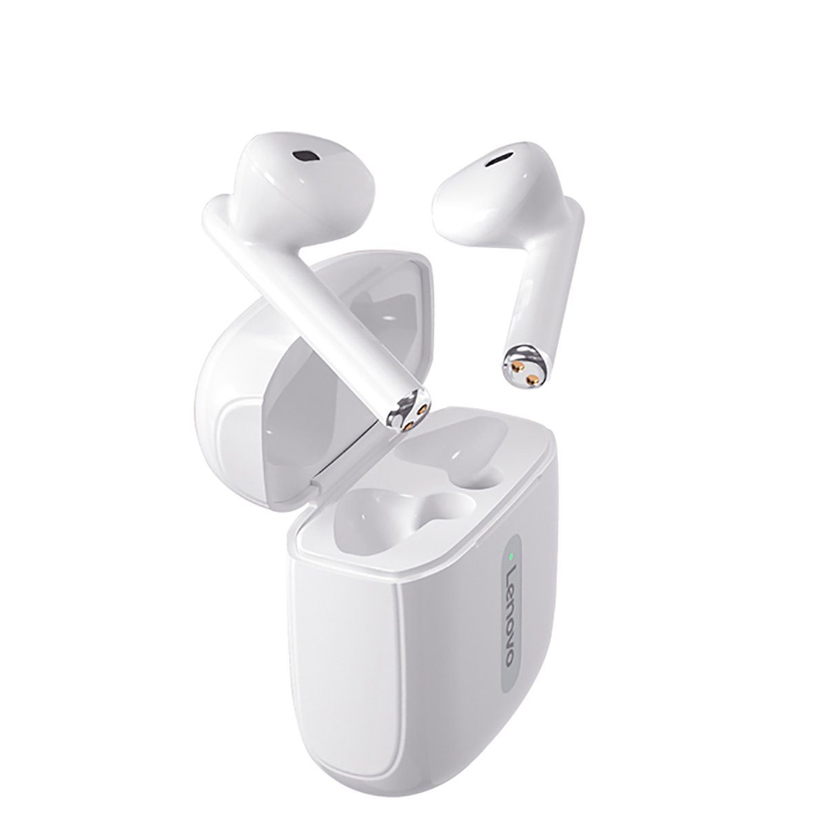 Wireless, kabellos, mit Weiß) Kopfhörer-Ladehülle 5.0, mit Lenovo 250 Stereo-Ohrhörer Siri, Google XT83 Bluetooth (True Assistant, Bluetooth-Kopfhörer - mAh Touch-Steuerung