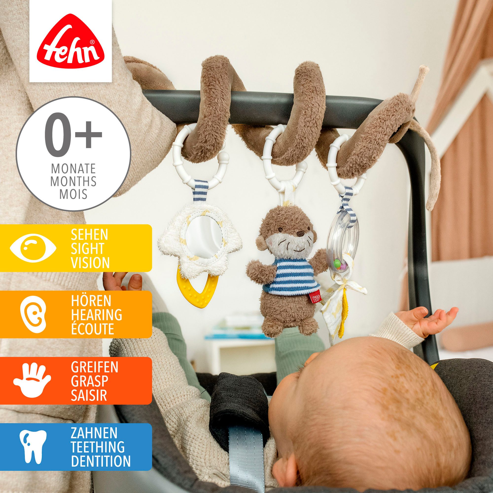 Fehn Greifspielzeug Otter Theo, Activity-Spirale Otter günstig online kaufen