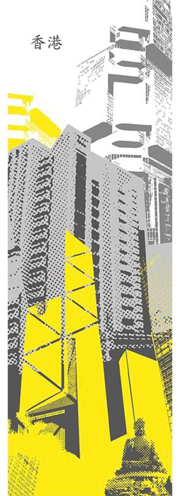 Architects Paper Fototapete Hongkong, Fototapete (1 Stadt St), Tapete x Panel 2,80m 1,00m Grafik