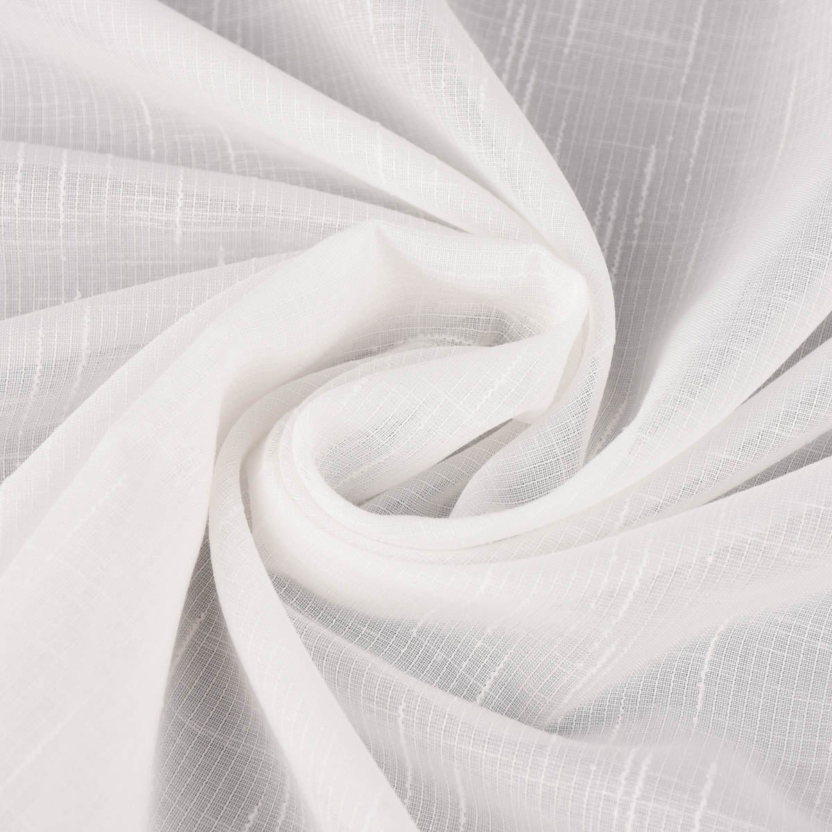 SCHÖNER LEBEN. Vorhang Gardinenstoff Meterware feine Längsstreifen transparent wollweiß 290cm, leicht perforiert, Voile, überbreit,mit Bleiband,pflegeleicht