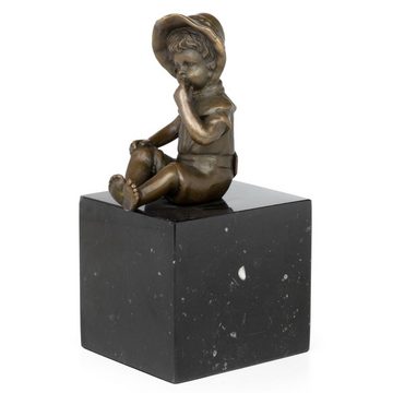 Moritz Dekofigur Bronzefigur Sitzende Mädchen, Bronzefigur Figuren Skulptur für Regal Vitrine Schreibtisch Deko
