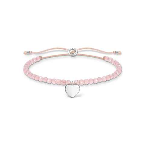 THOMAS SABO Armband rosa Perlen mit Herz, roségold, A1985-813-9-L20V, A1985-893-9-L20V, mit Rosenquarz oder Jaspis