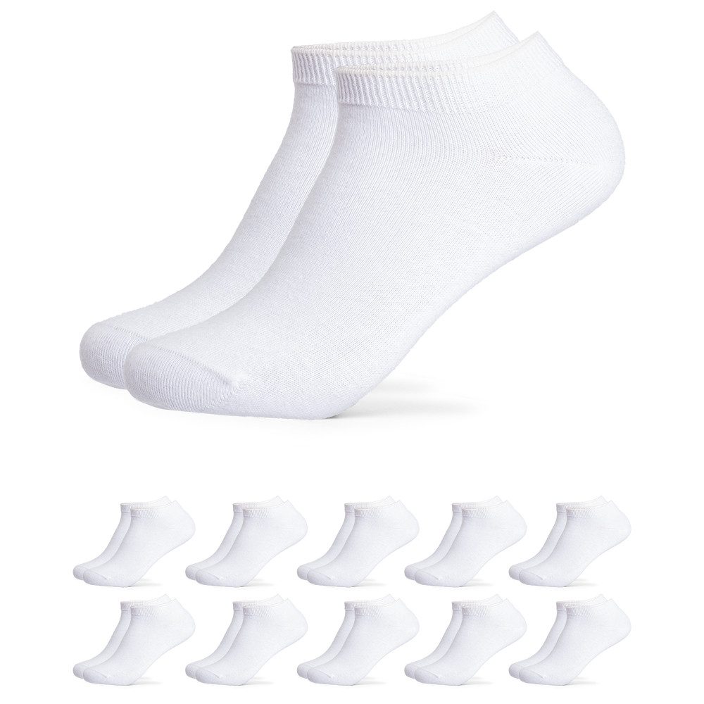 Sneakersocken Damen & Herren 100% Baumwolle Sneaker Socken 10er Pack (Modell: Manu)