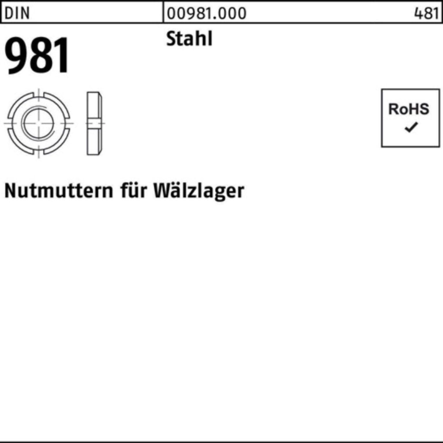 Nutmuttern KM1 M12 x 1 DIN 981 