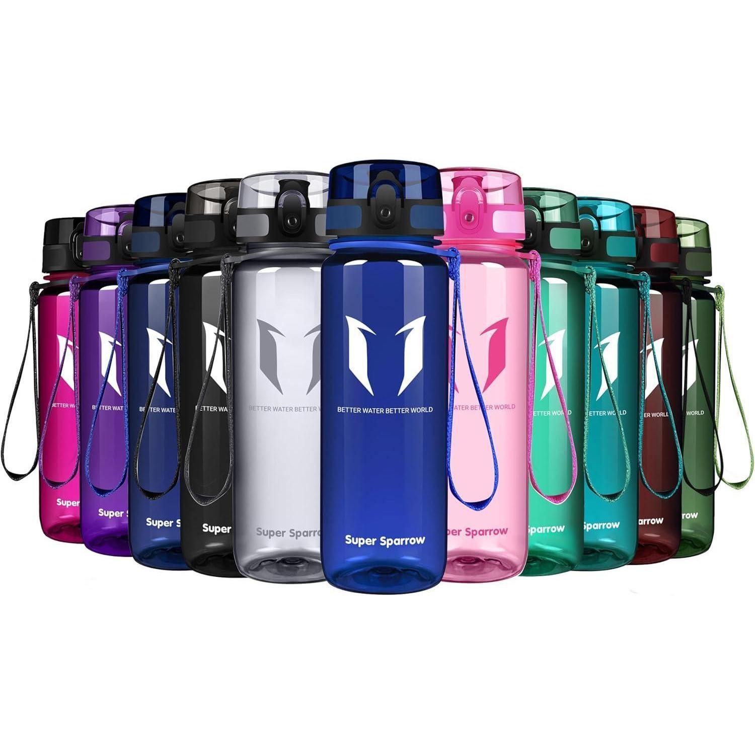 LuxusKollektion Trinkflasche Trinkflasche Tritan BPAfrei 350ml 500ml 750ml 500 ml Glossy Methylblau