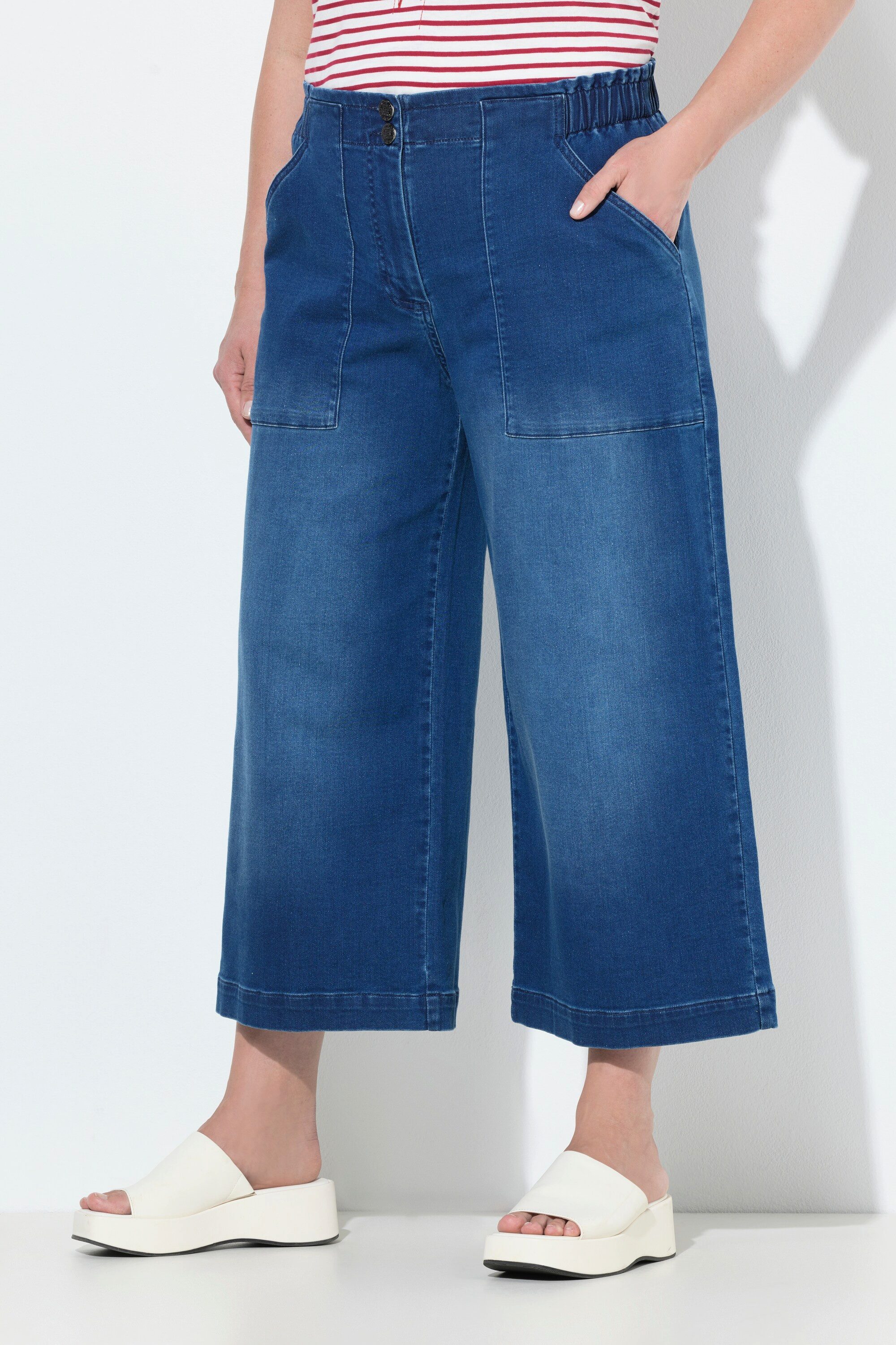 Ulla Popken Regular-fit-Jeans Jeans-Culotte Rose weites günstig online kaufen