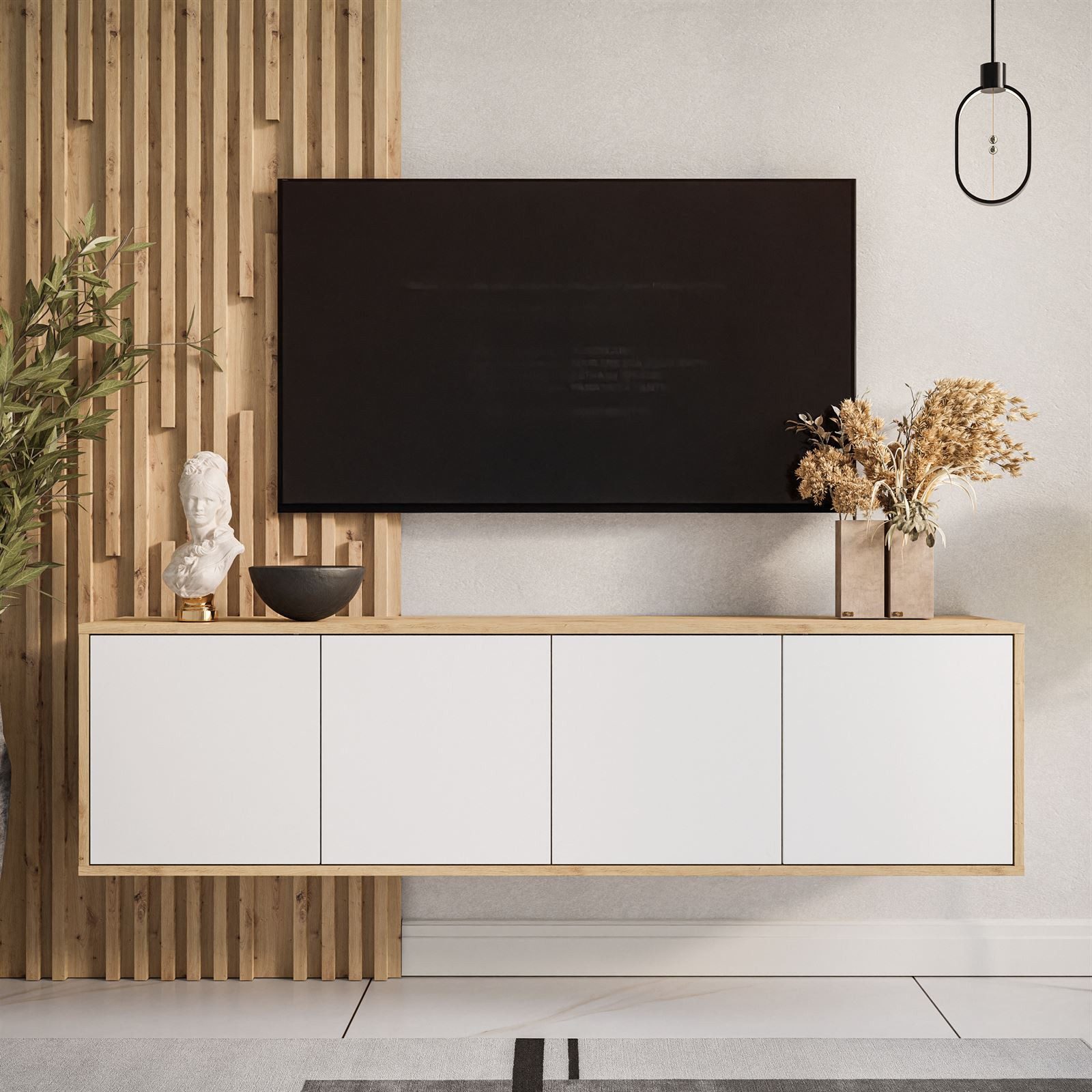 Lookway TV-Schrank SANAYI LOFT – Hängendes Modell in Artisan Eiche BreiteL 156 cm