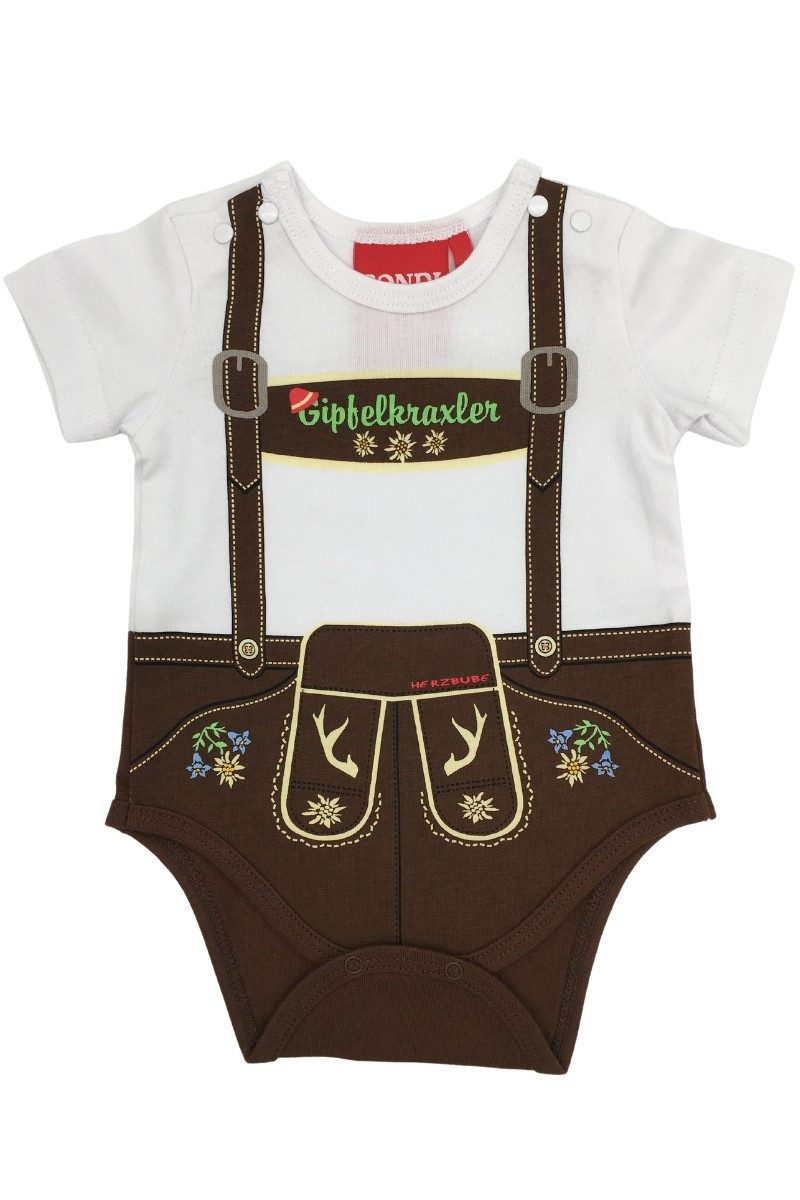 BONDI Trachtenkleid Baby Body - GIPFELKRAXLER - nougat/weiß
