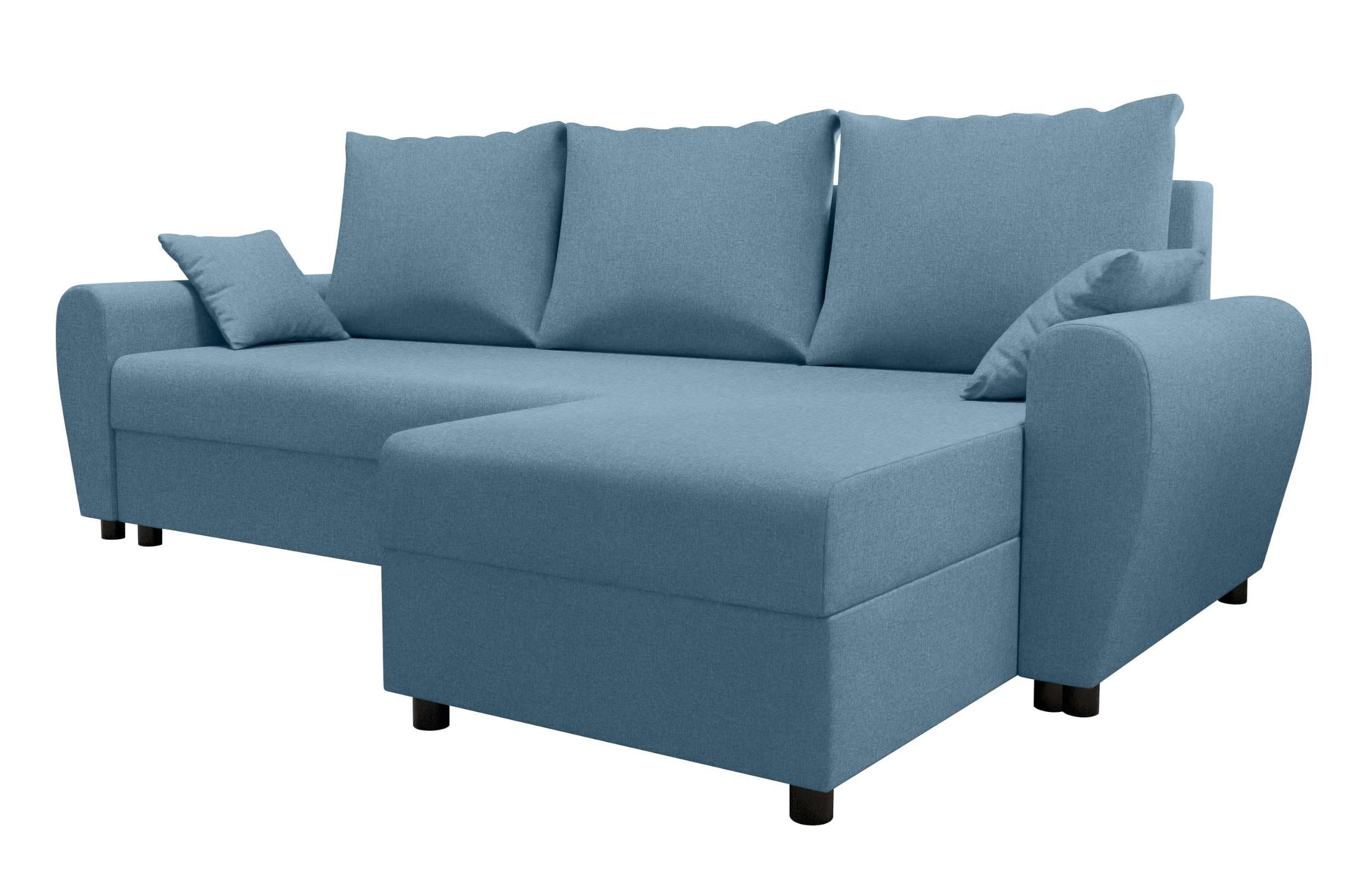 L-Form, Sofa, Bettfunktion, Sitzkomfort, Stylefy mit Design Ecksofa mit Modern Bettkasten, Melina, Eckcouch,