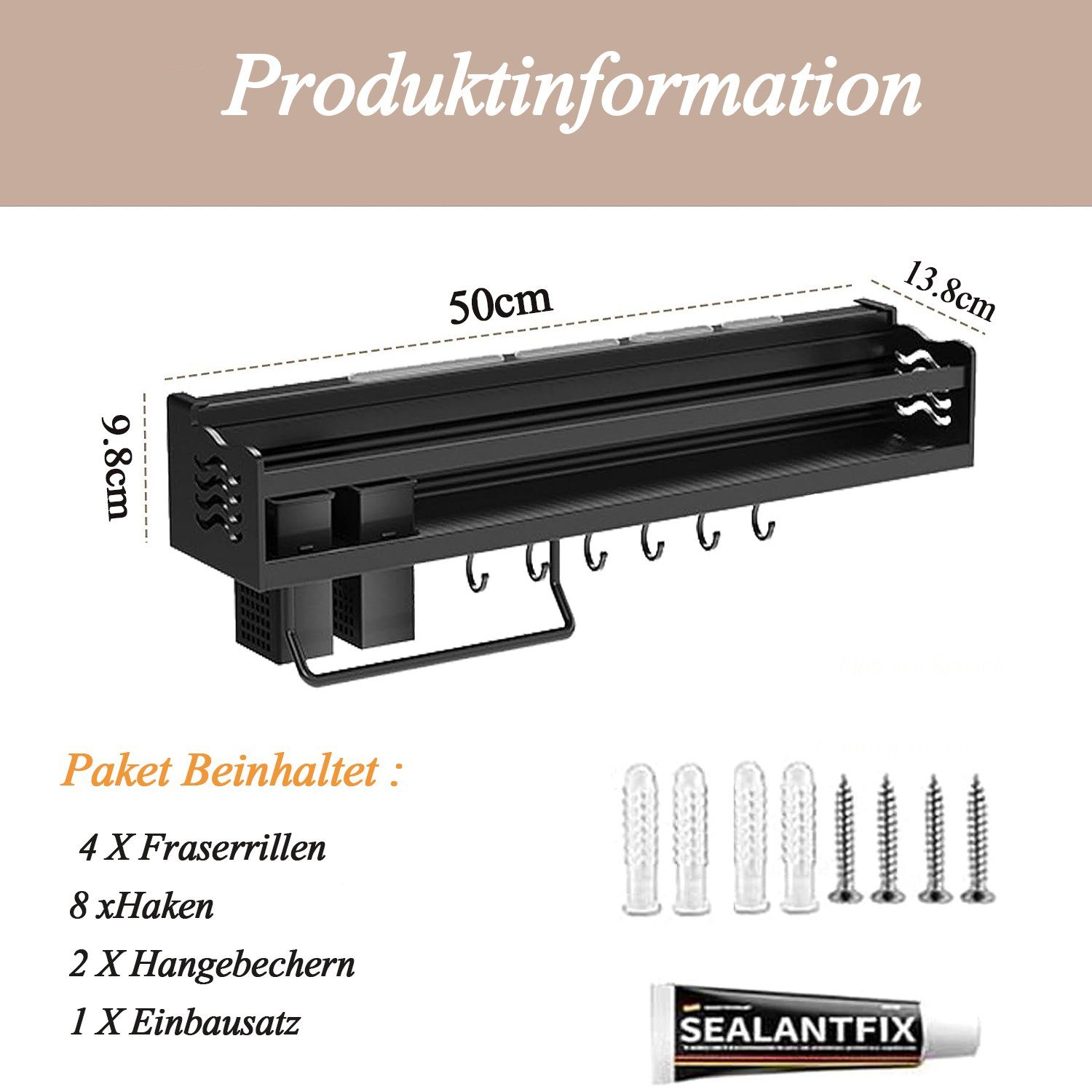 NUODWELL Gewürzregal Hängend Multifunktionales Regal Gewürzhalter günstig online kaufen