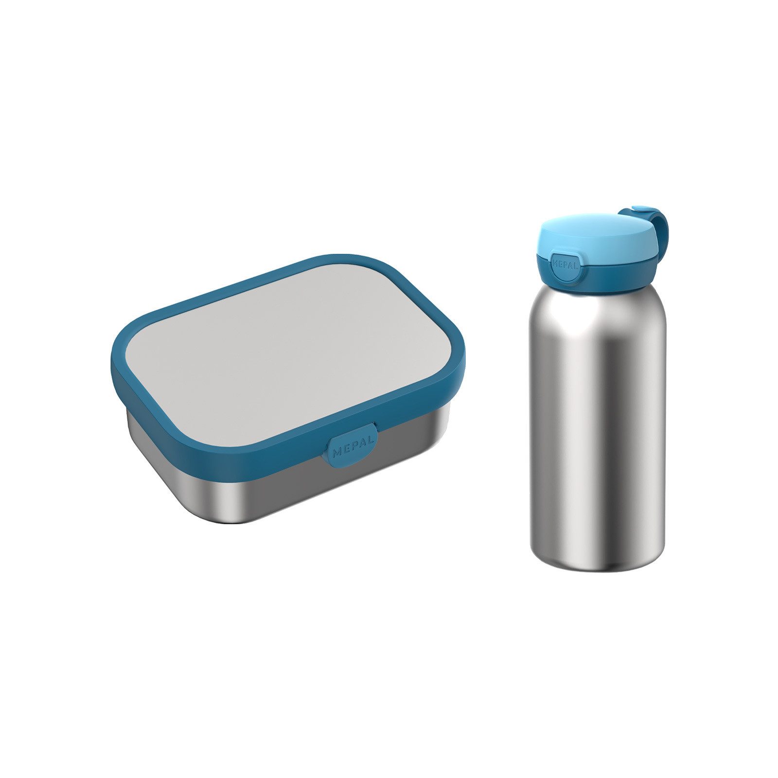 Mepal Lunchbox Campus Edelstahl-Lunchset 2-tlg., Edelstahl/Kunststoff, (2-tlg), Spülmaschinenfest