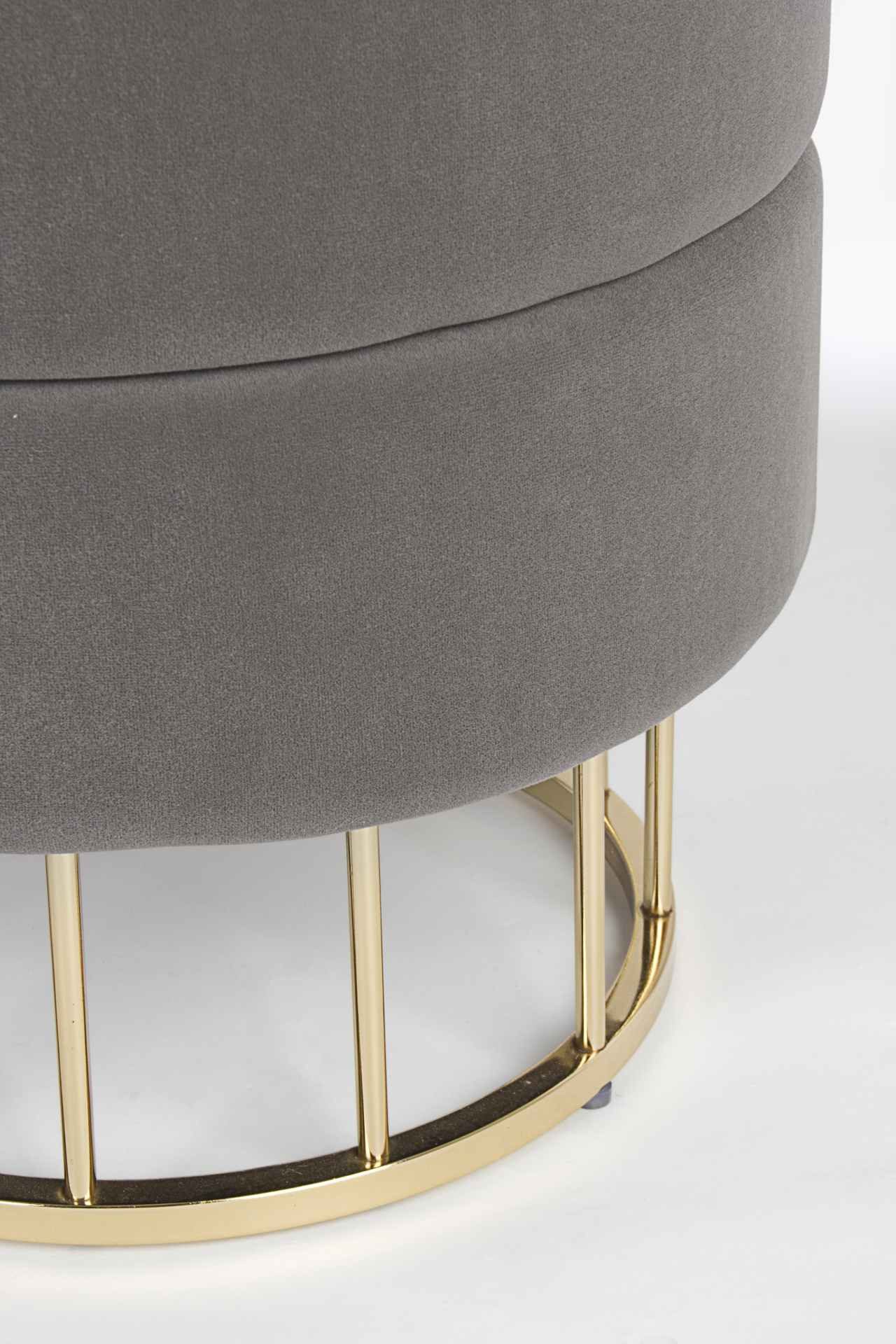 Bizzotto Hocker Pavlina in Samt-Optik, Grau günstig online kaufen