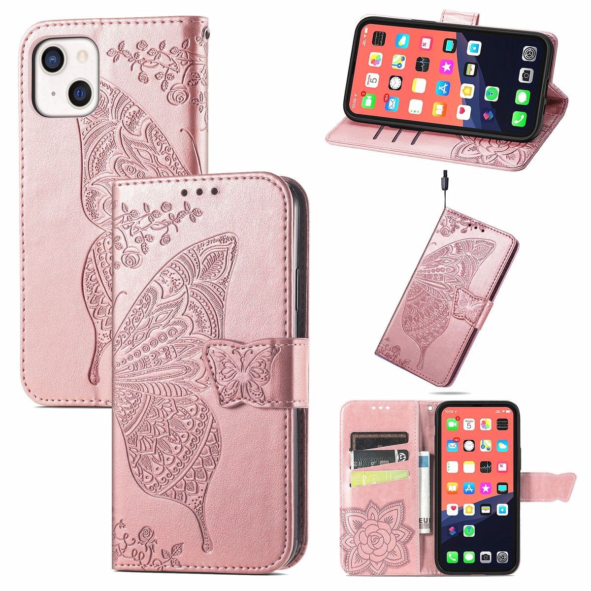 König Design Handyhülle Apple iPhone 13, Schutzhülle Schutztasche Case Cover Etuis Wallet Klapptasche Bookstyle