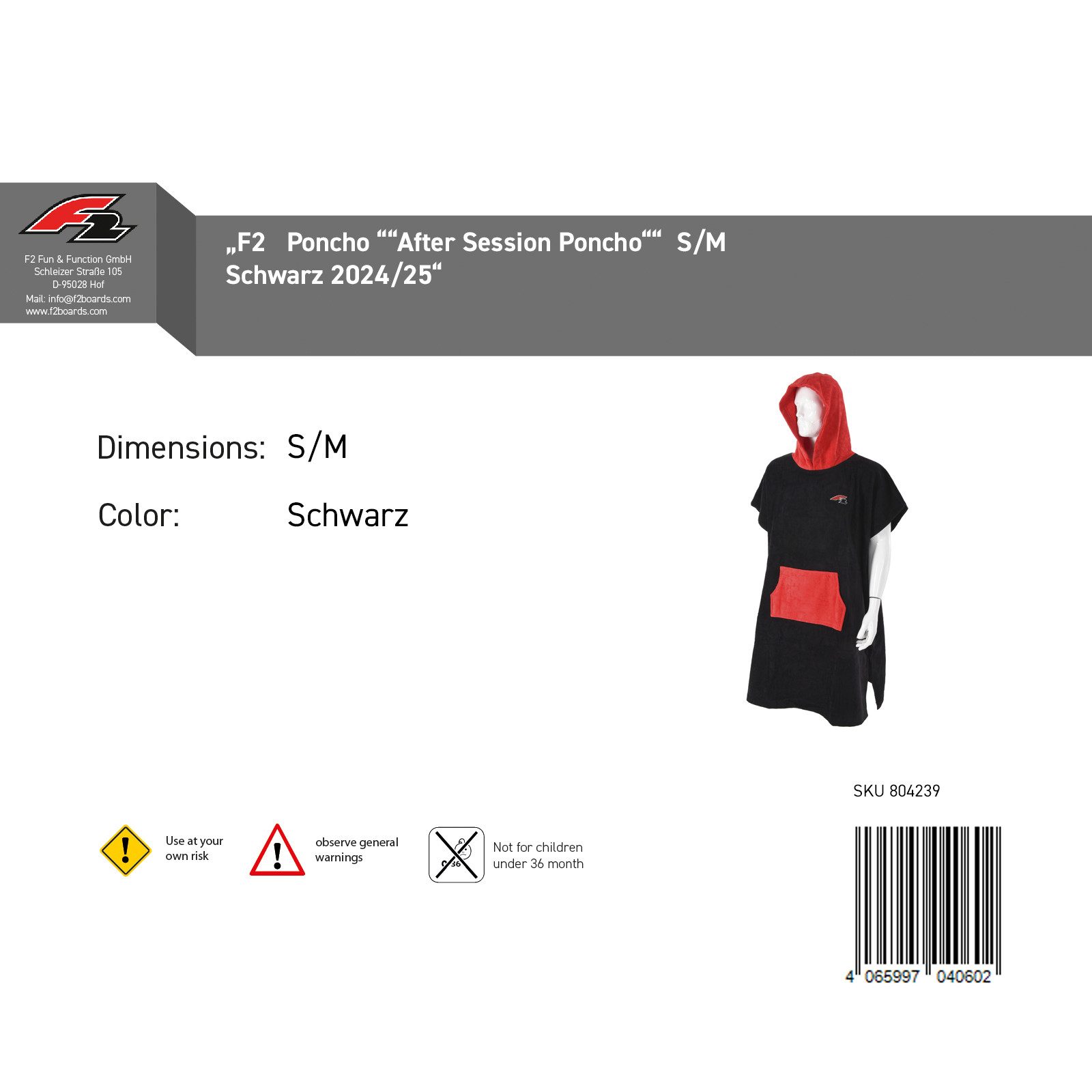 F2 Badeponcho F2 Poncho "After Session günstig online kaufen