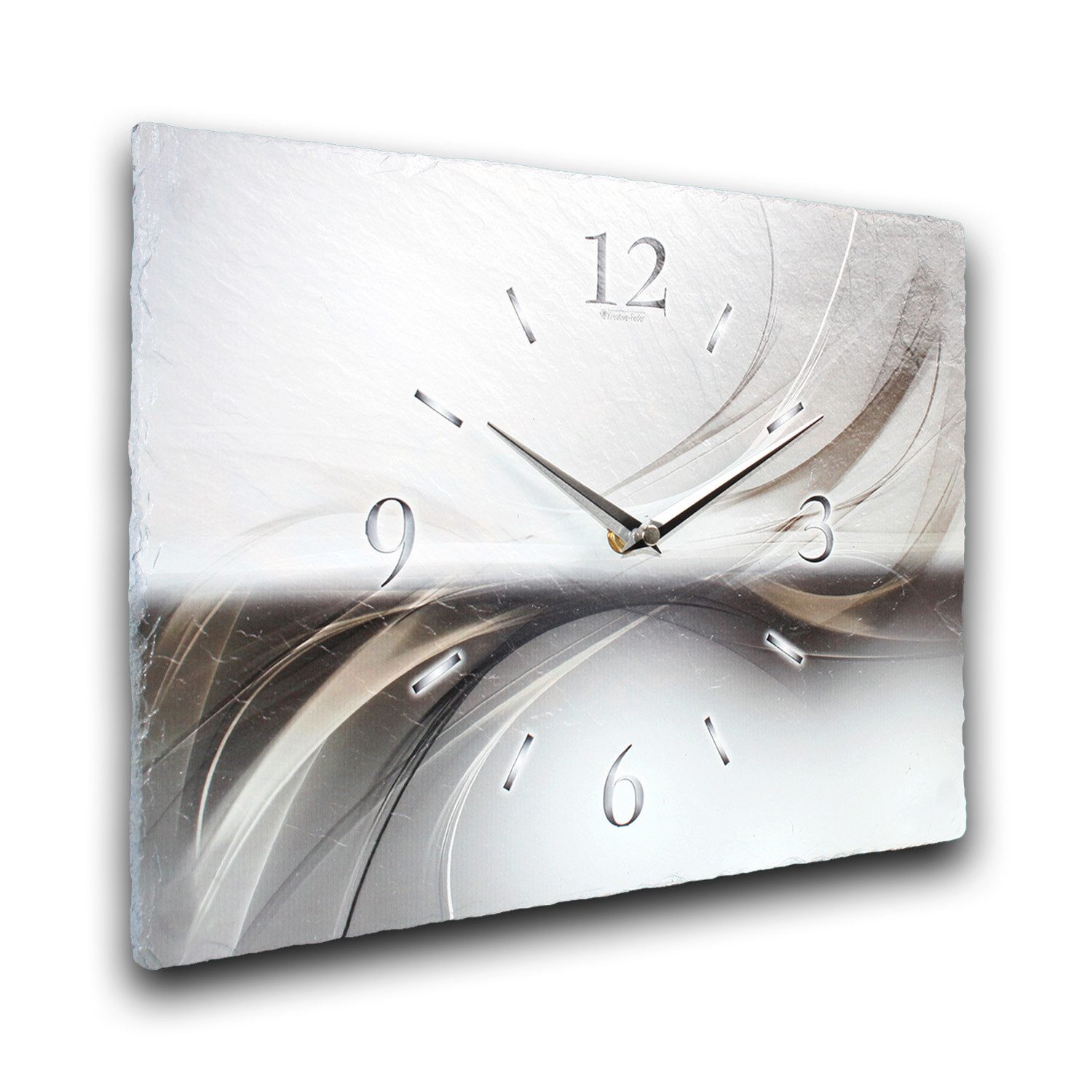 Kreative Feder Wanduhr Design-Wanduhr aus Stein günstig online kaufen